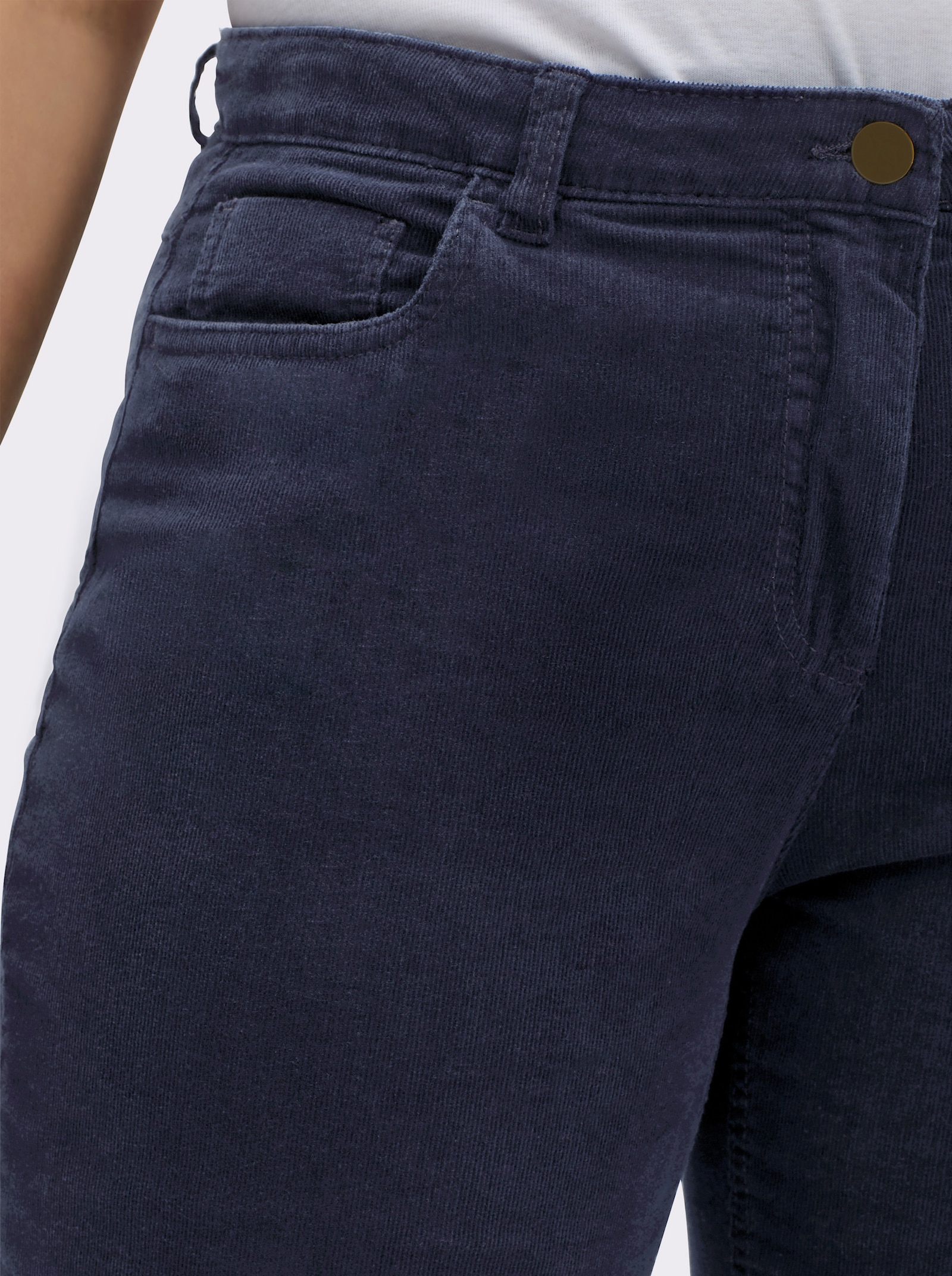 Cordhose mit breitem Saum - marine