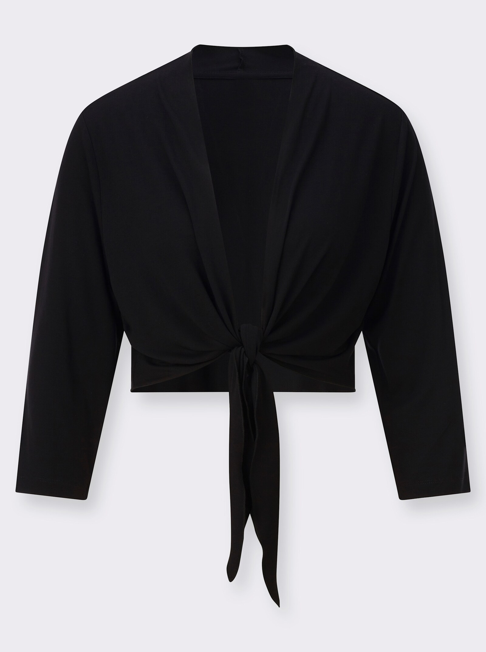 Bolero mit schrägem Saum - schwarz