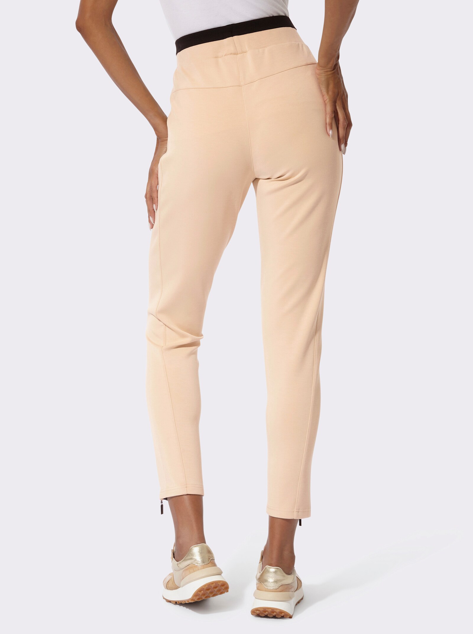 Jogg Pants mit Zier-Reißverschlüssen - sand