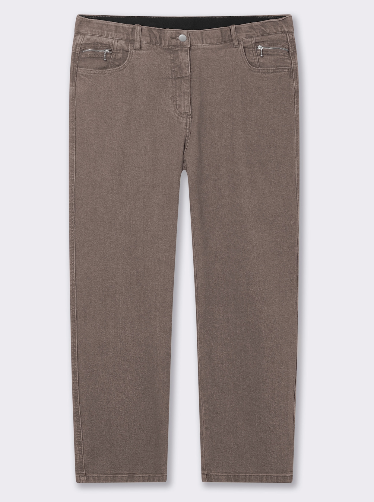5-Pocket-Jeans gerade geschnitten - taupe