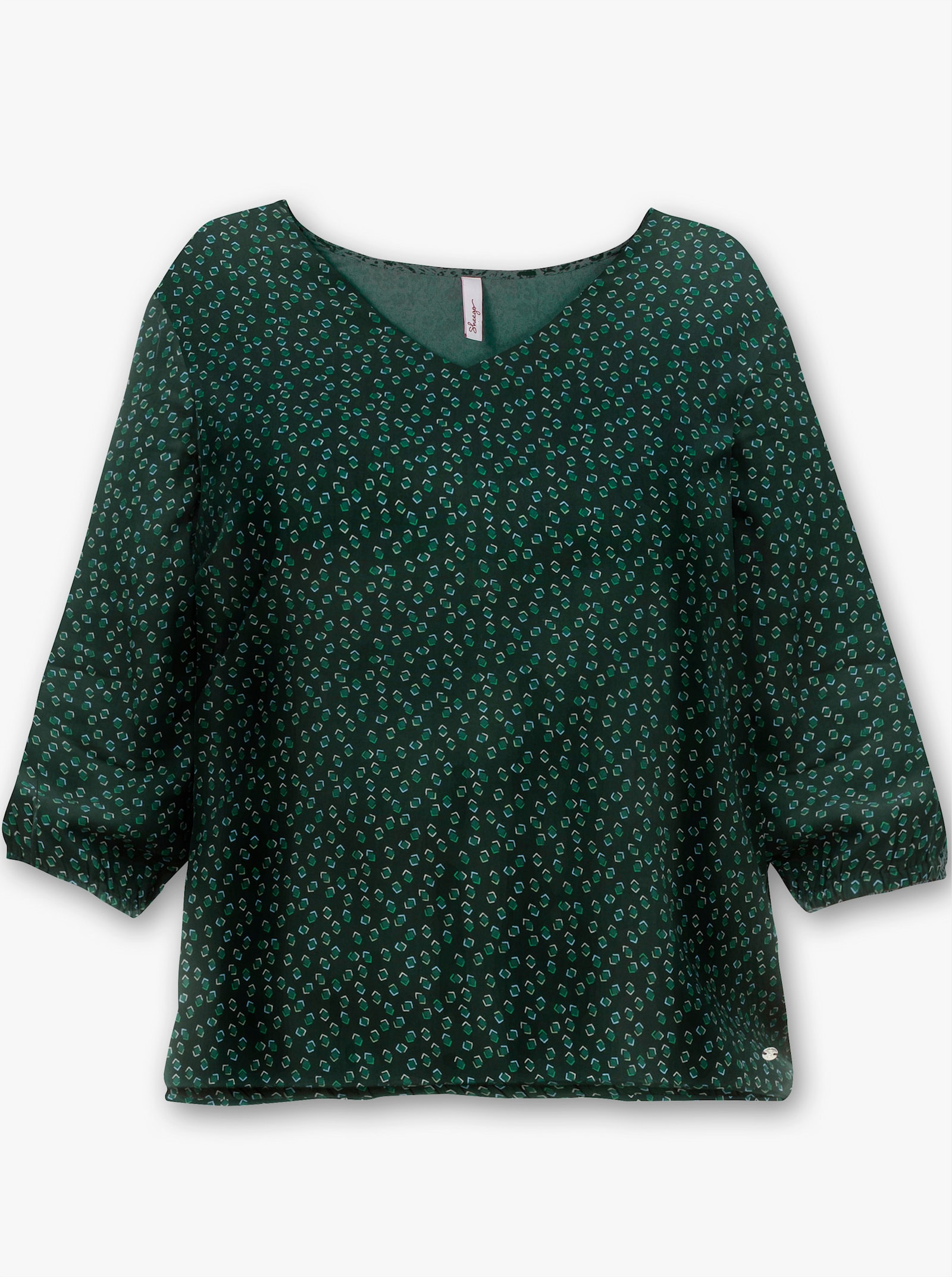 sheego Tuniek met minimalistische print - diepgroen gedessineerd