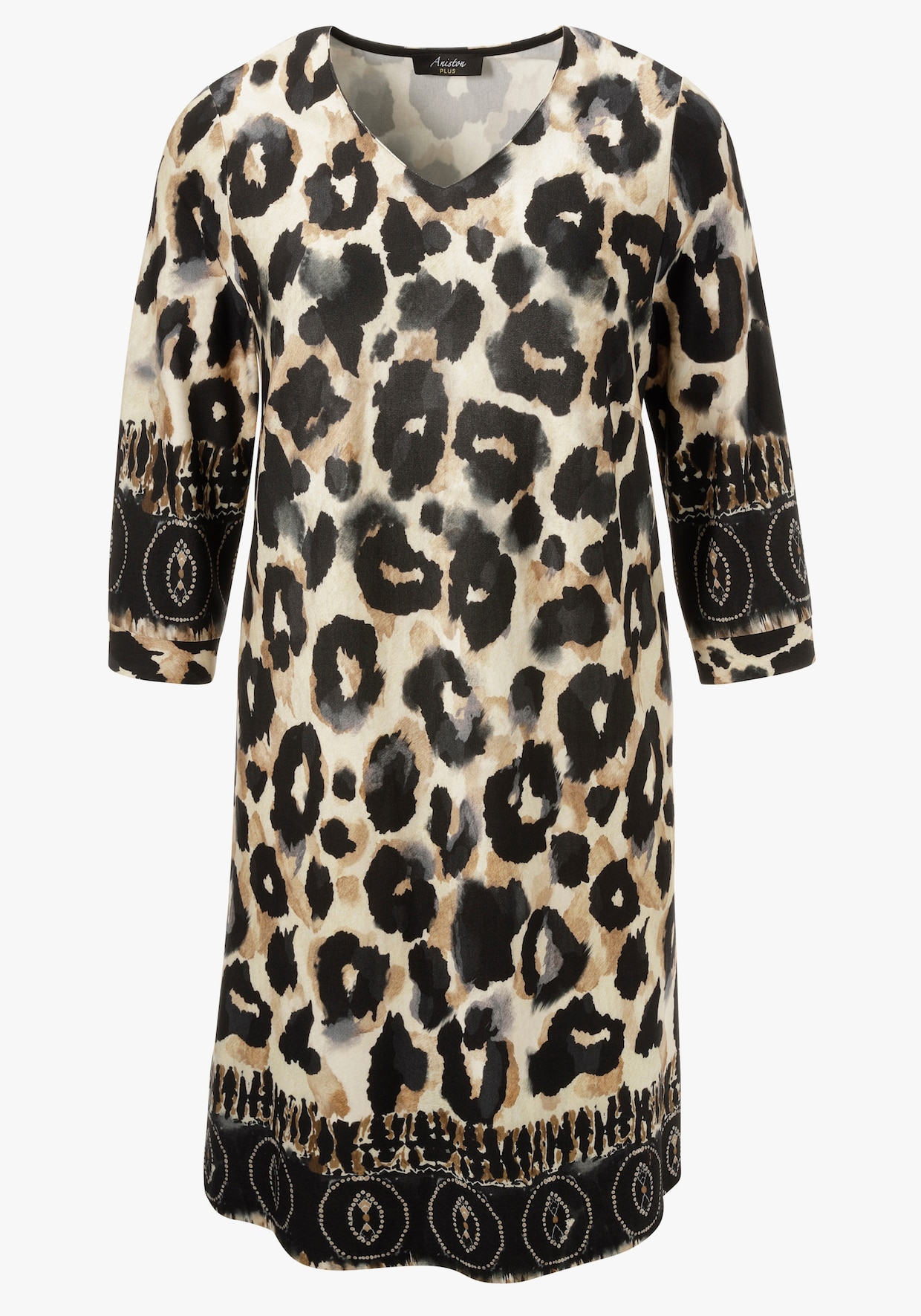 Aniston PLUS Jerseykleid - leoprint