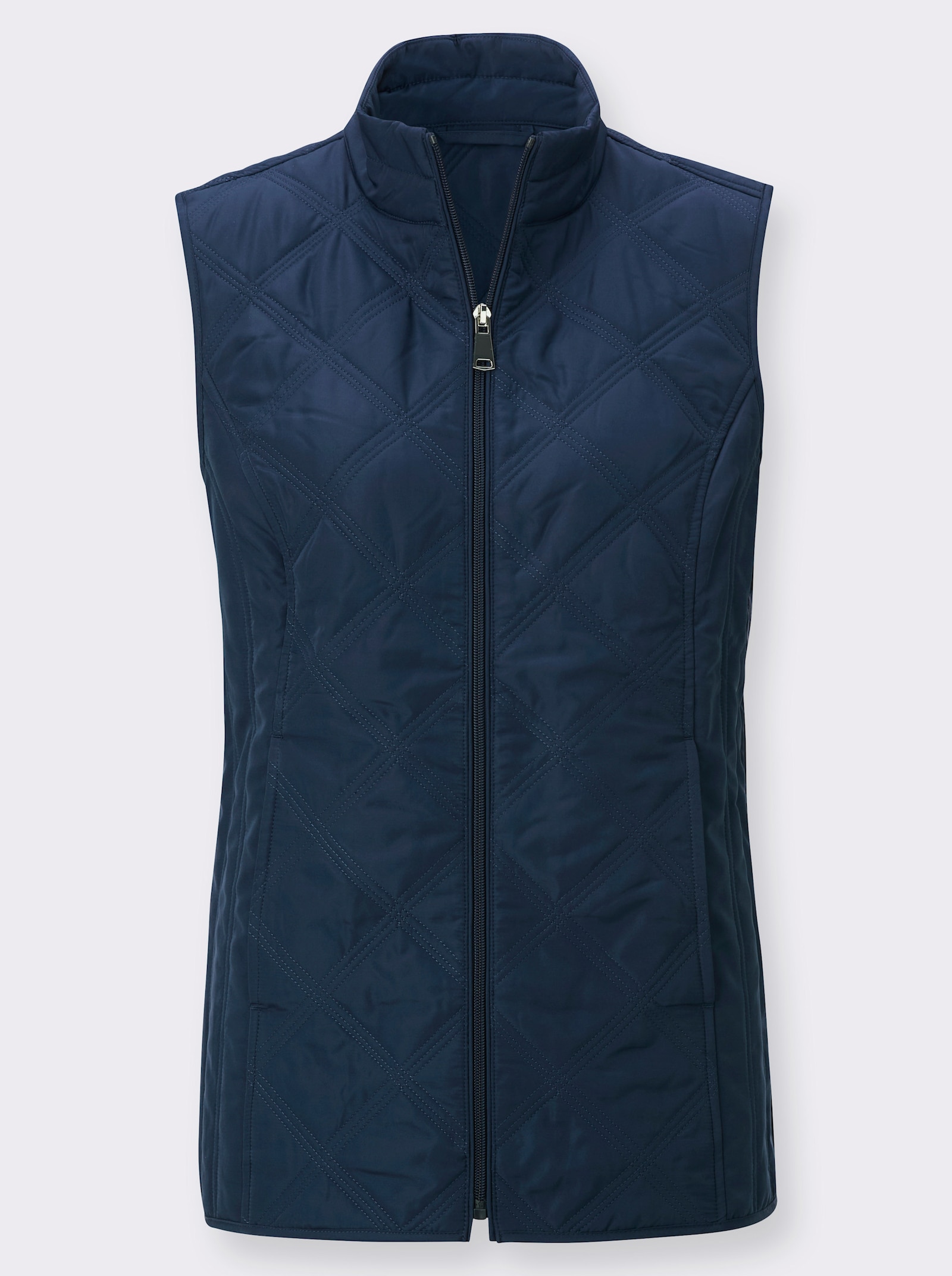Steppweste mit seitlichen Ziernähten - dunkelblau