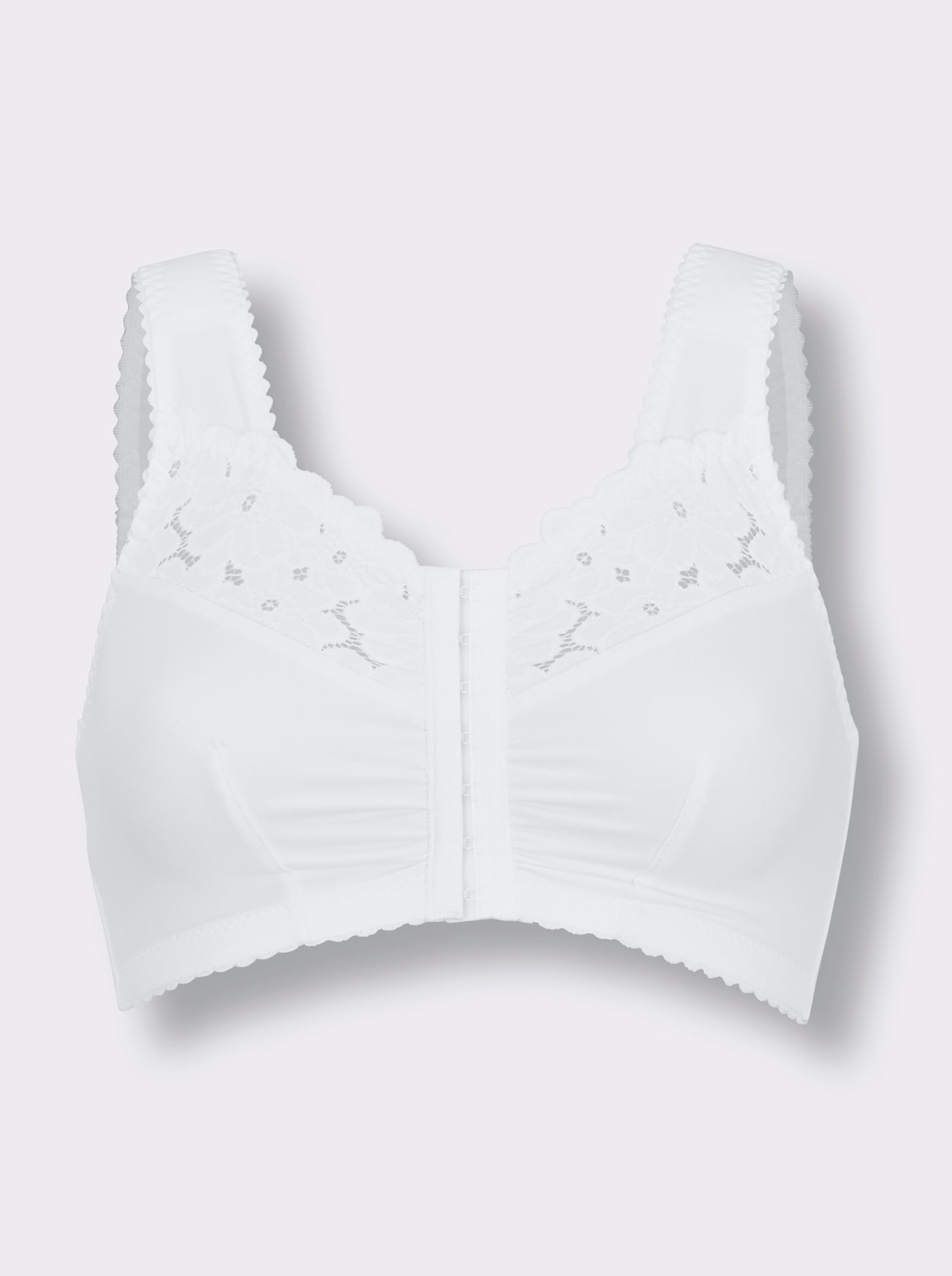 wäschepur Vorderverschluss-BH ohne Bügel - weiß