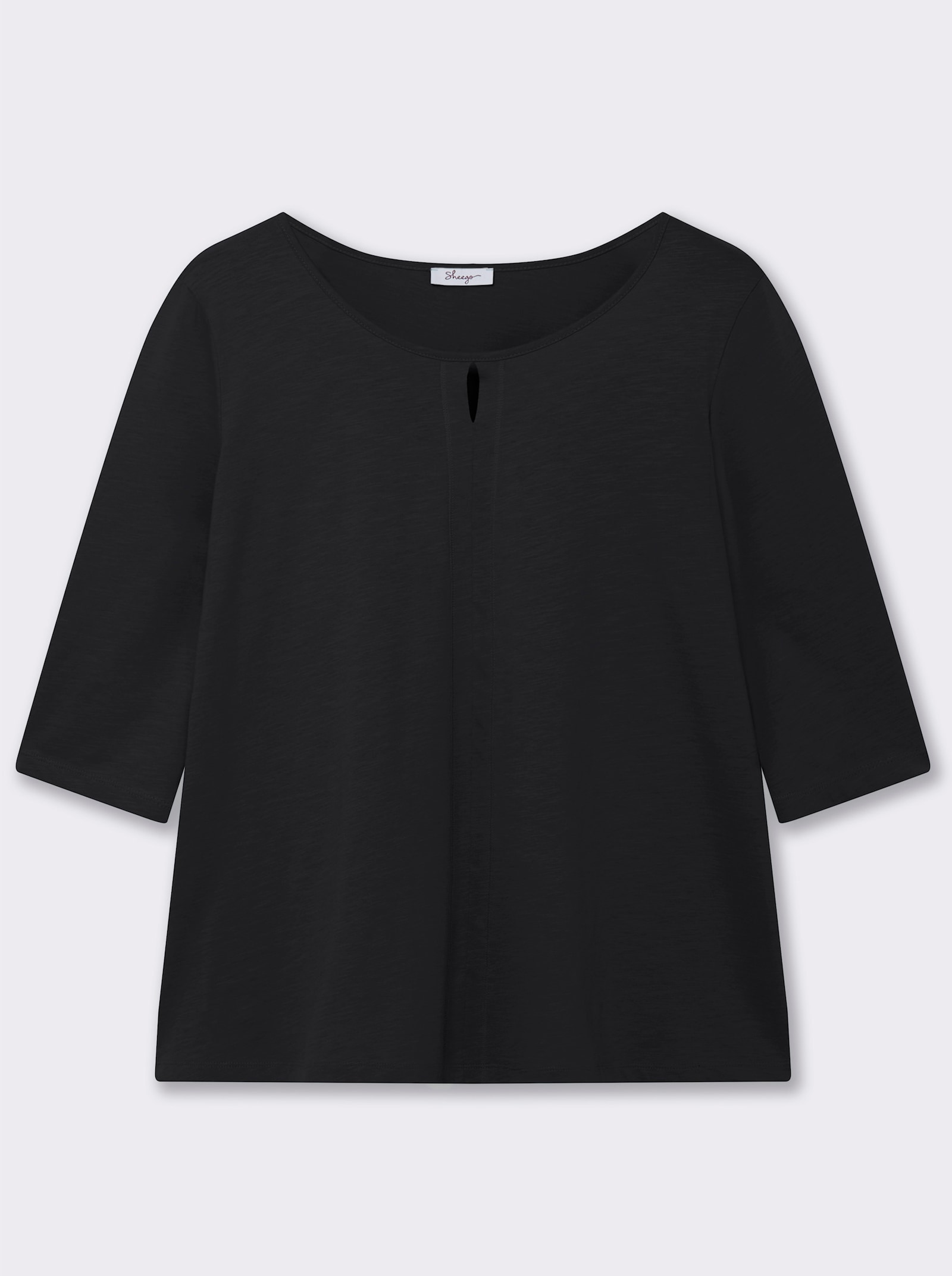 sheego 3/4-Arm-Shirt - schwarz