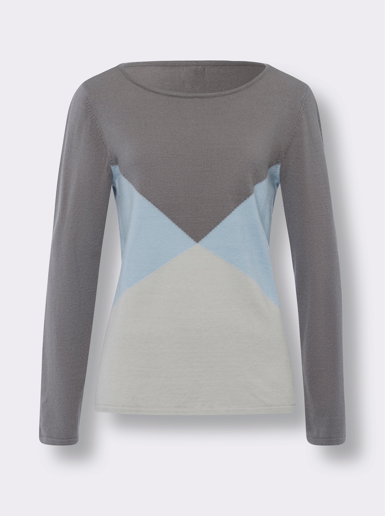 heine Pullover - grau-hellblau-gemustert