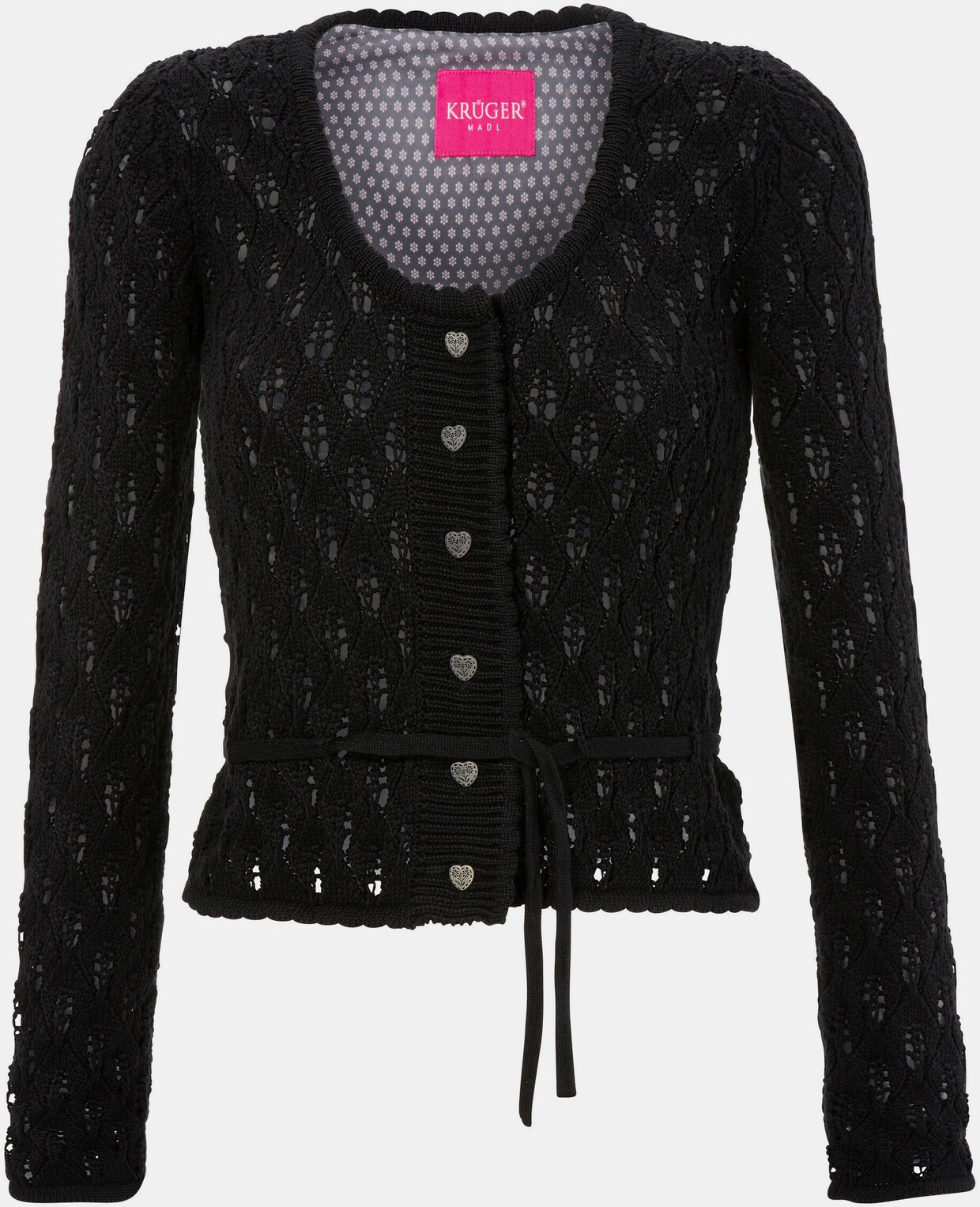 Krüger Madl Trachtenstrickjacke - schwarz