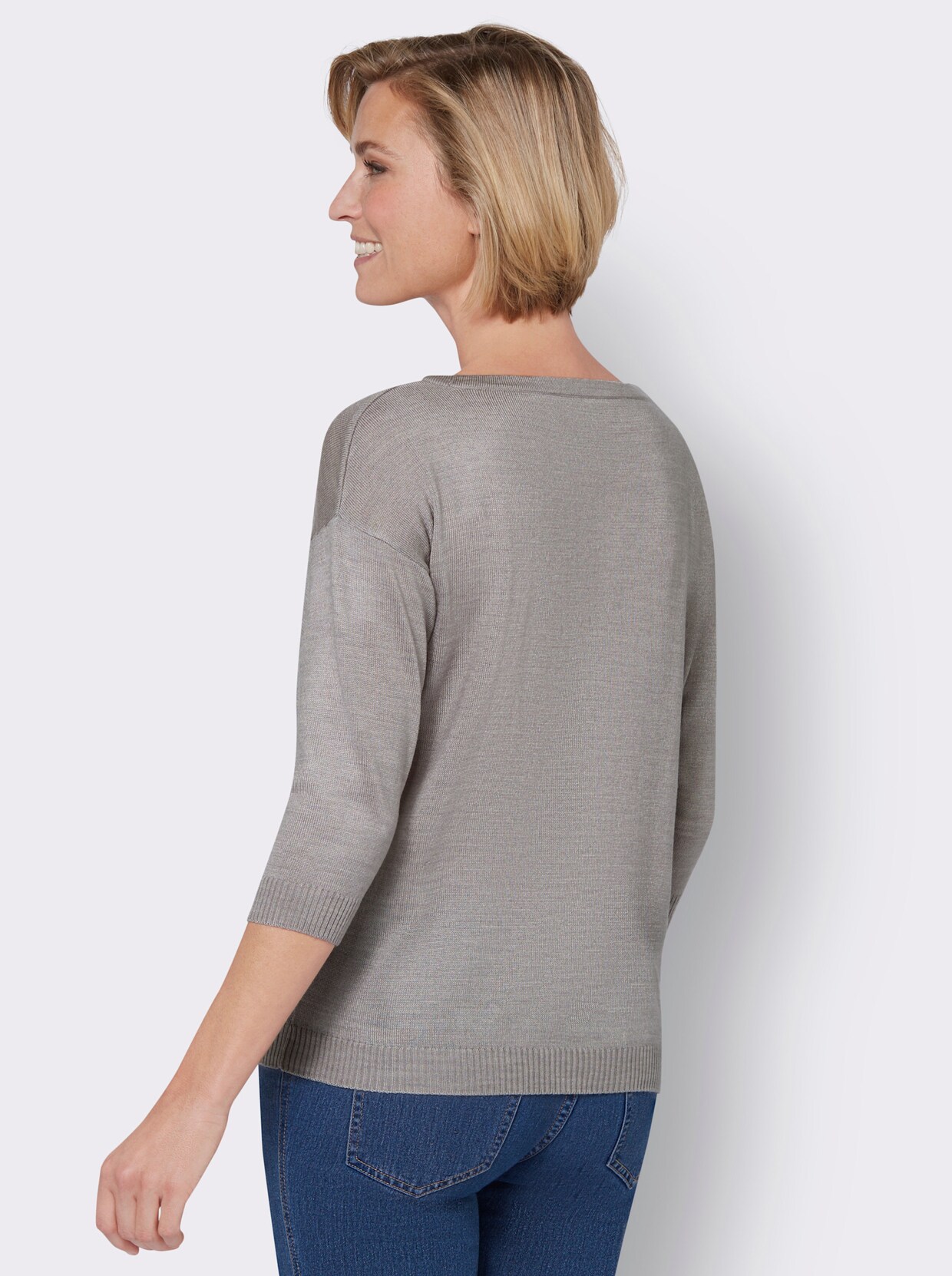 Pletený svetr - kamenná šedá-melír