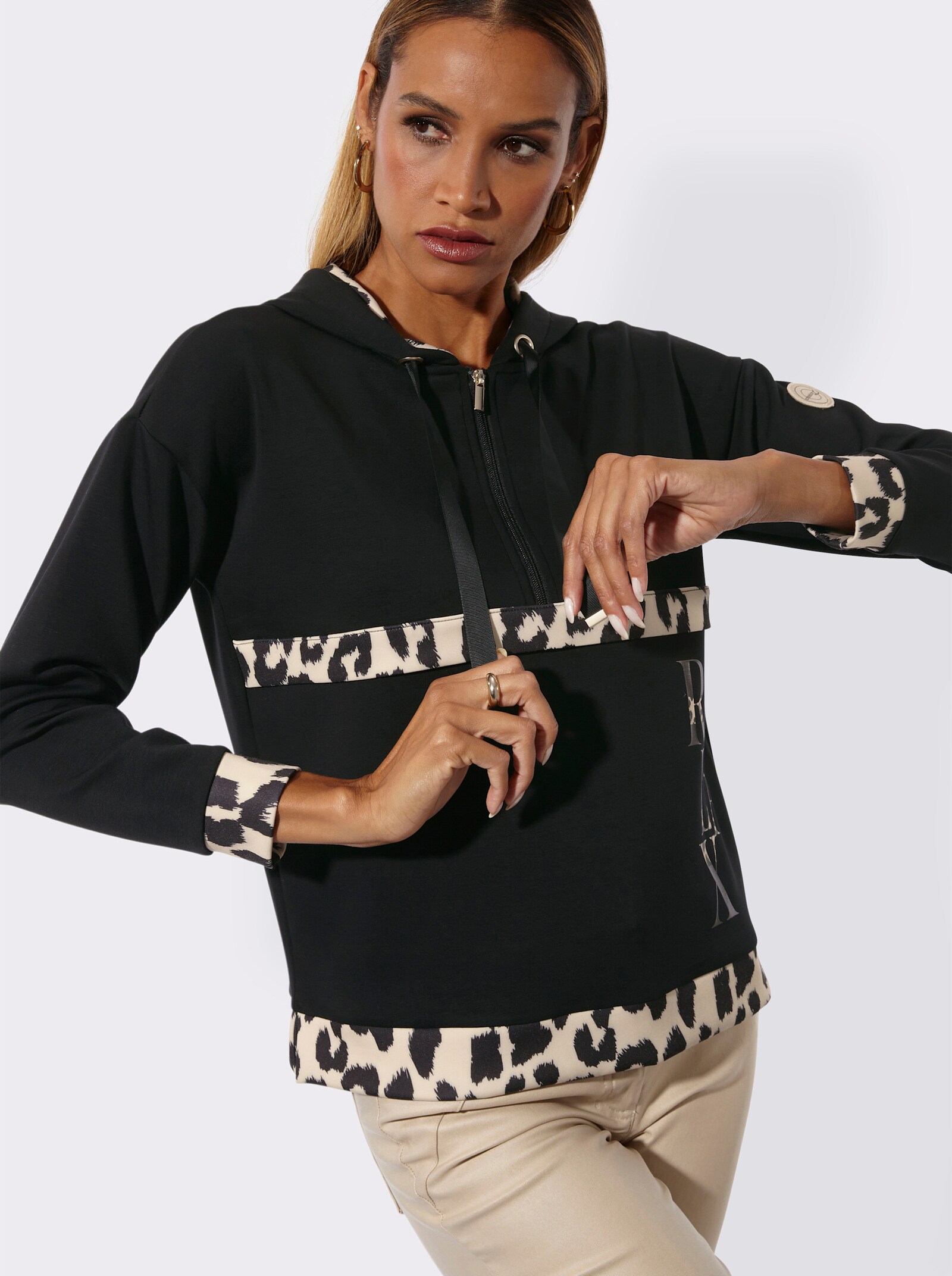 Sweatshirt - schwarz-sand