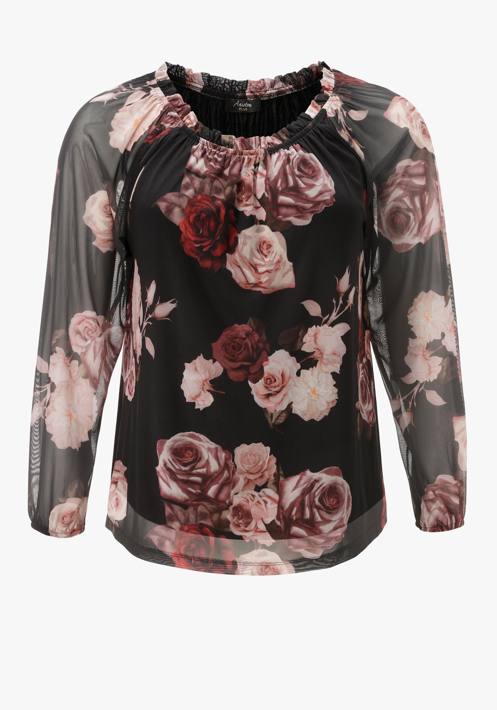 Aniston PLUS Carmenshirt - schwarz-bedruckt