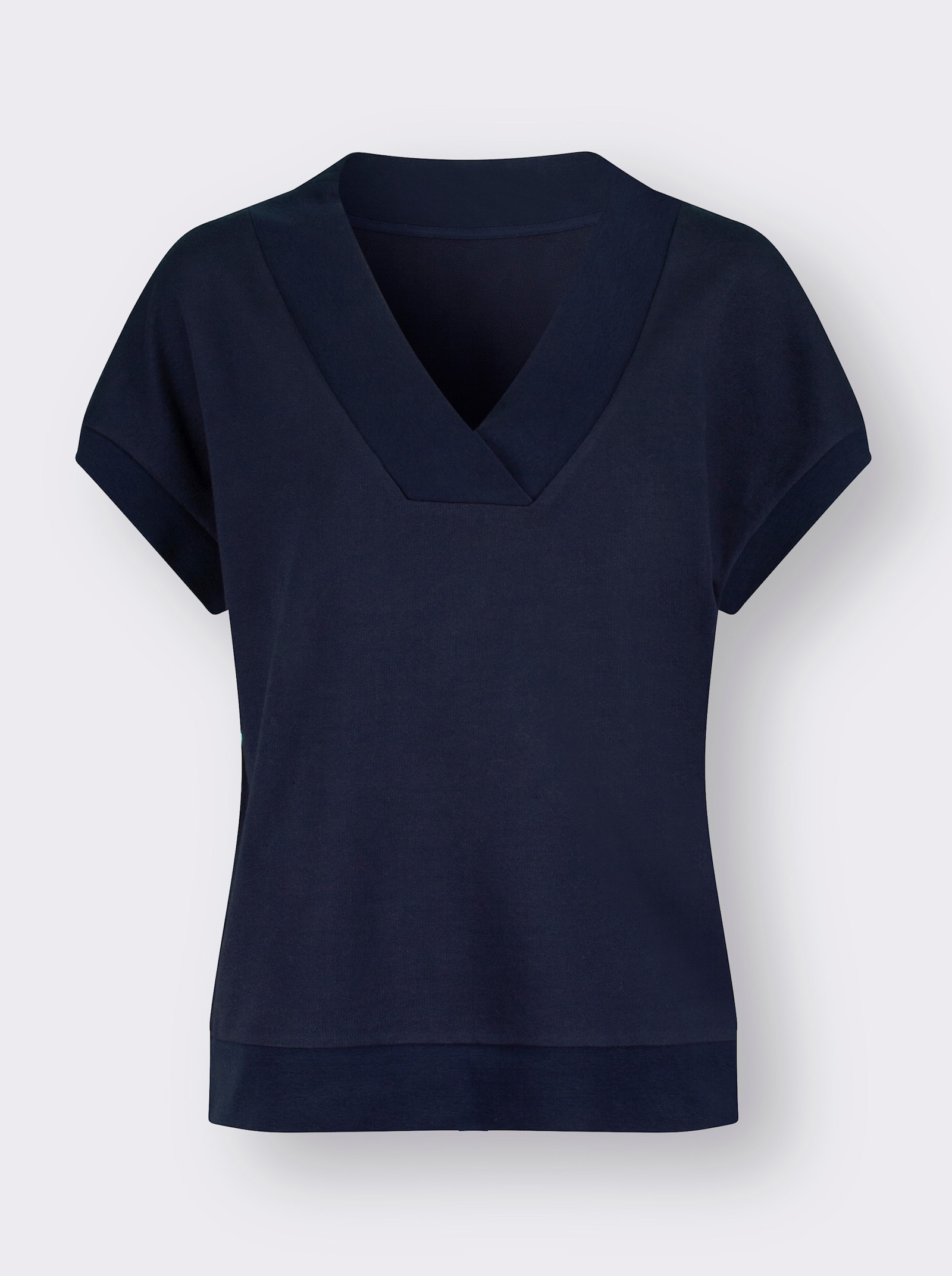 Sweatshirt mit V-Ausschnitt - marine