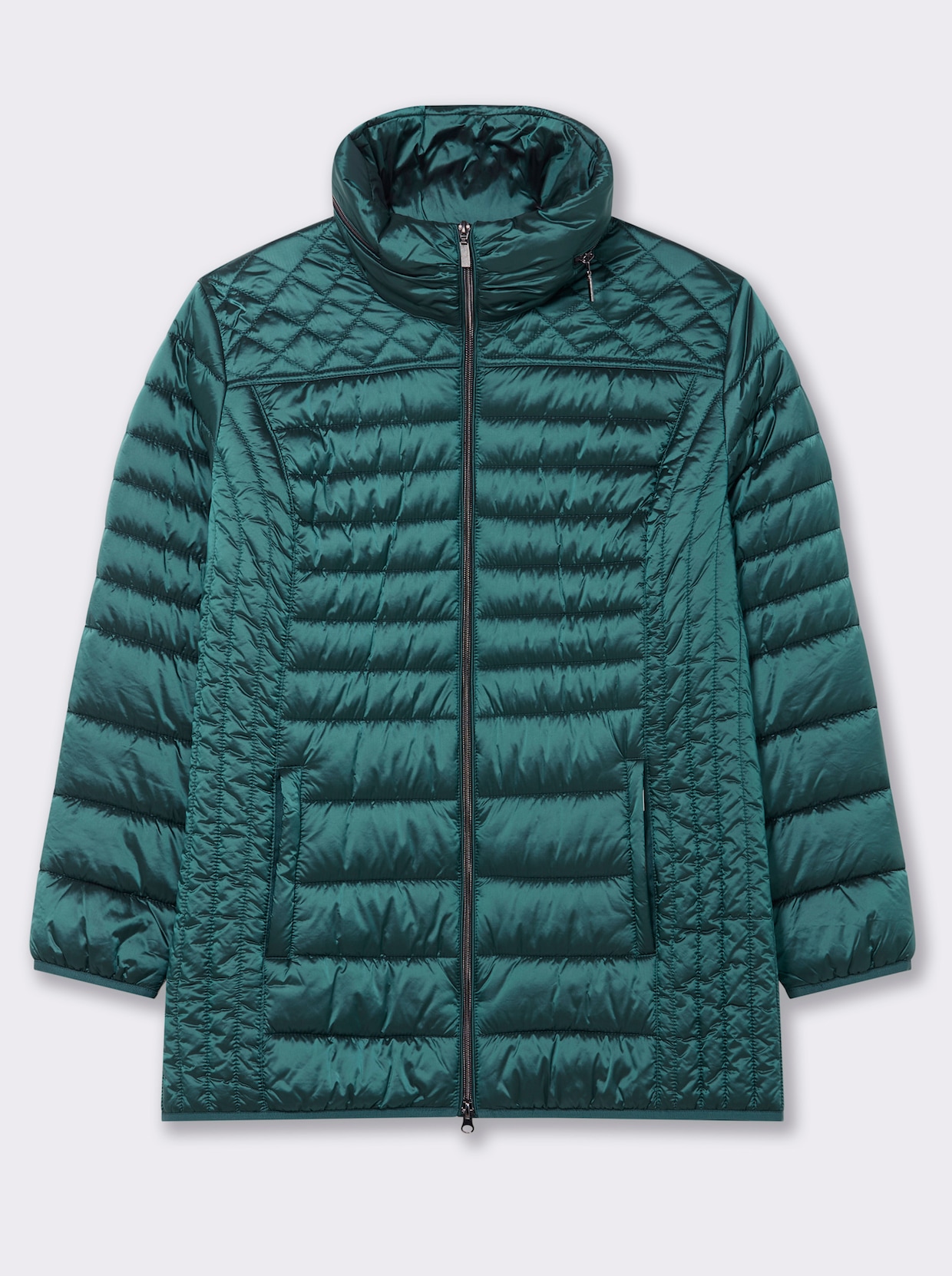 Steppjacke mit dezentem Glanz - petrol
