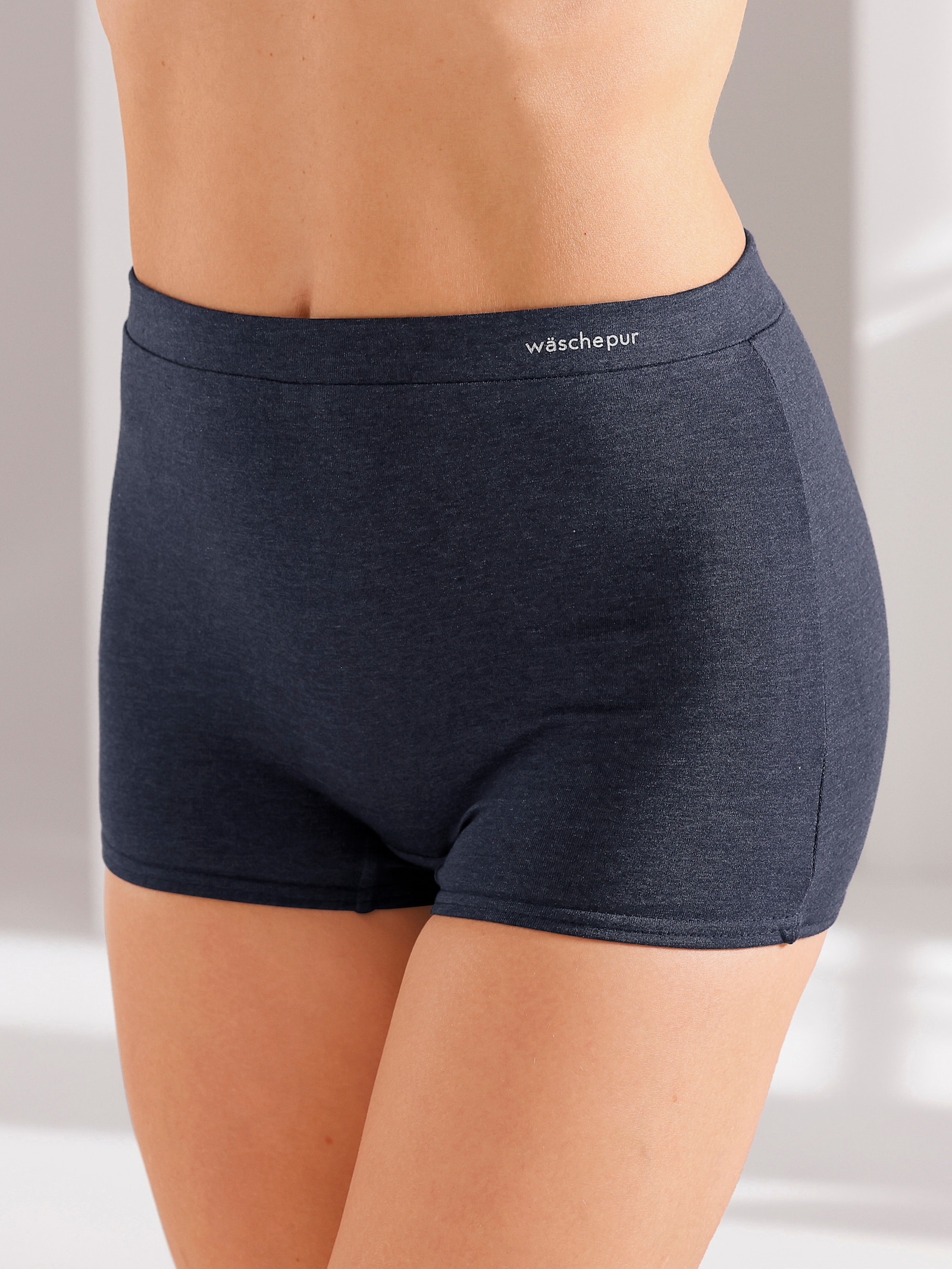 wäschepur Panty mit bequemem Softbund - 2x marine-meliert + 2x dunkelrot-meliert