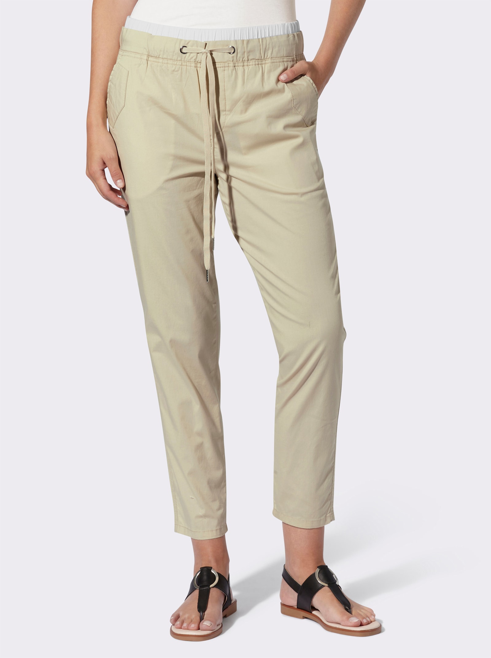 heine 7/8-Hose mit Kontrastbund - sand