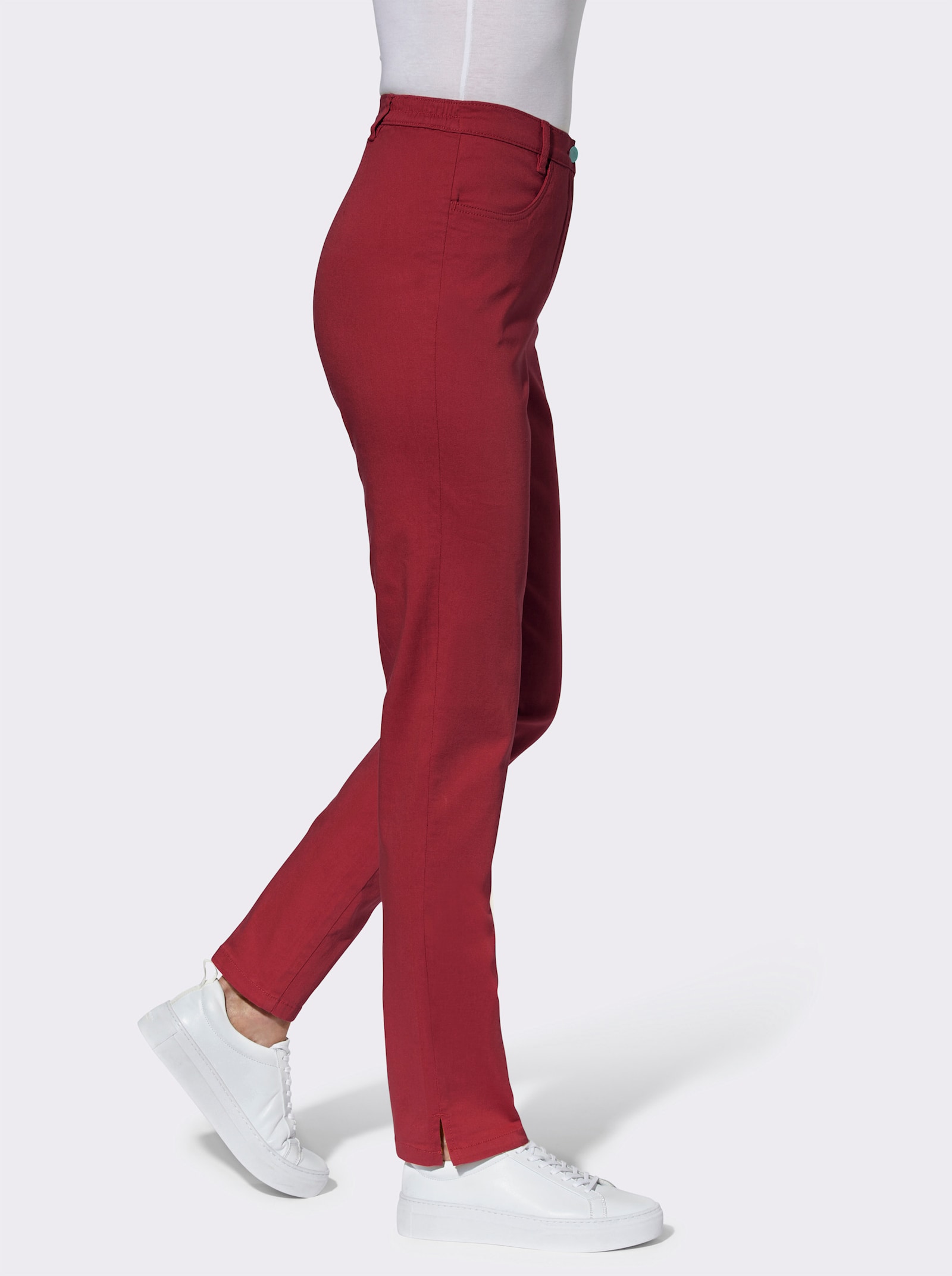 Jeans met stretch - wijnrood