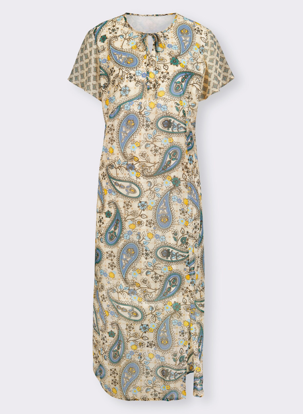 heine Druckkleid - mittelblau-smaragd-bedruckt