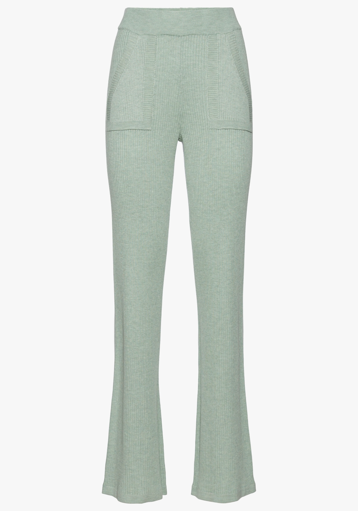Broek van tricot - mint gemêleerd