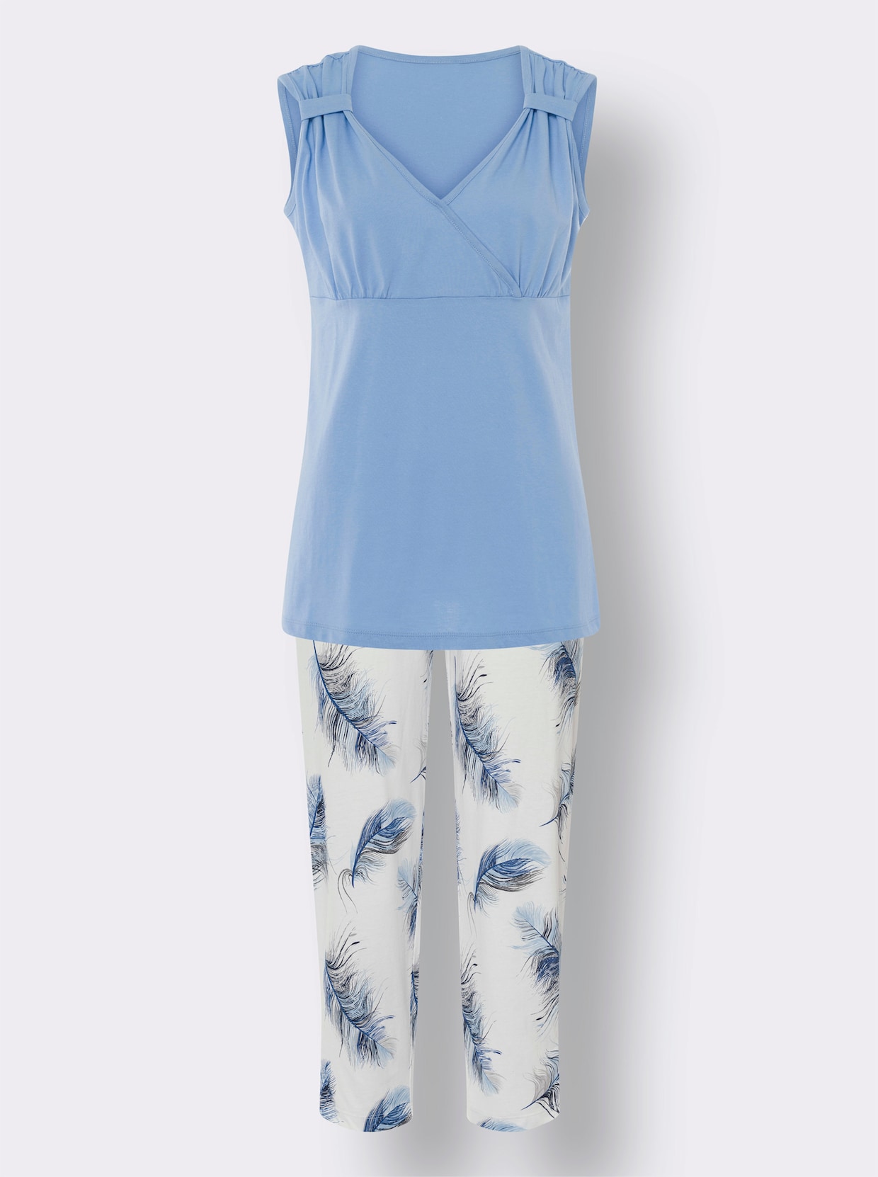 Schlafanzug - himmelblau-bedruckt