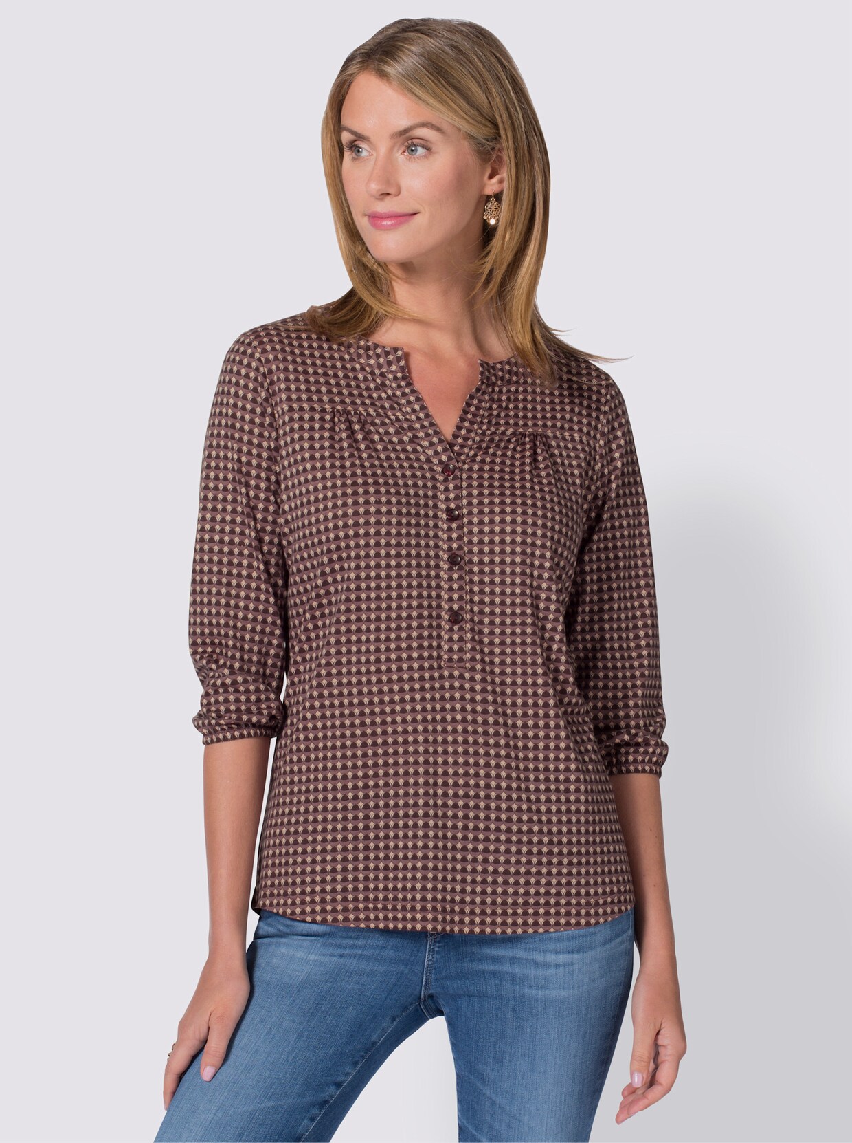 T-shirt à encolure ronde - mûre-rose