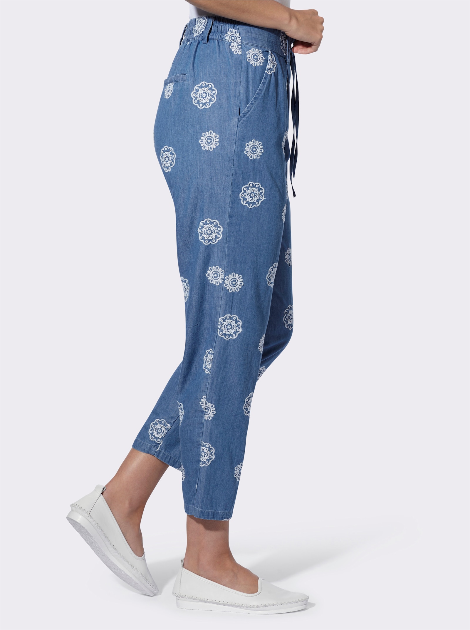 heine Schlupfjeans mit rückwärtigem Dehnbund - blue-bleached