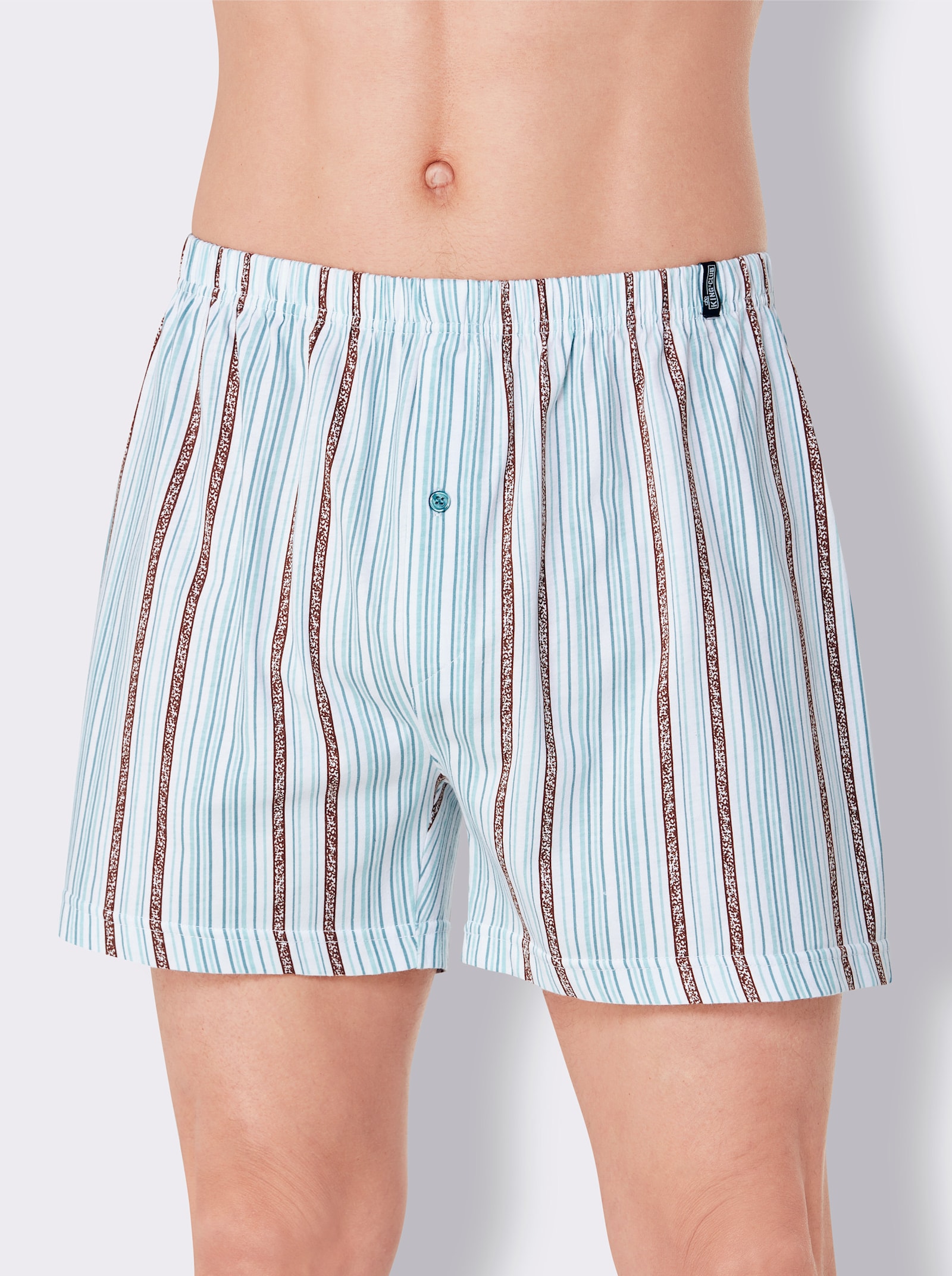 KINGsCLUB Boxershorts - 2x jade-gestreift + 1x jade