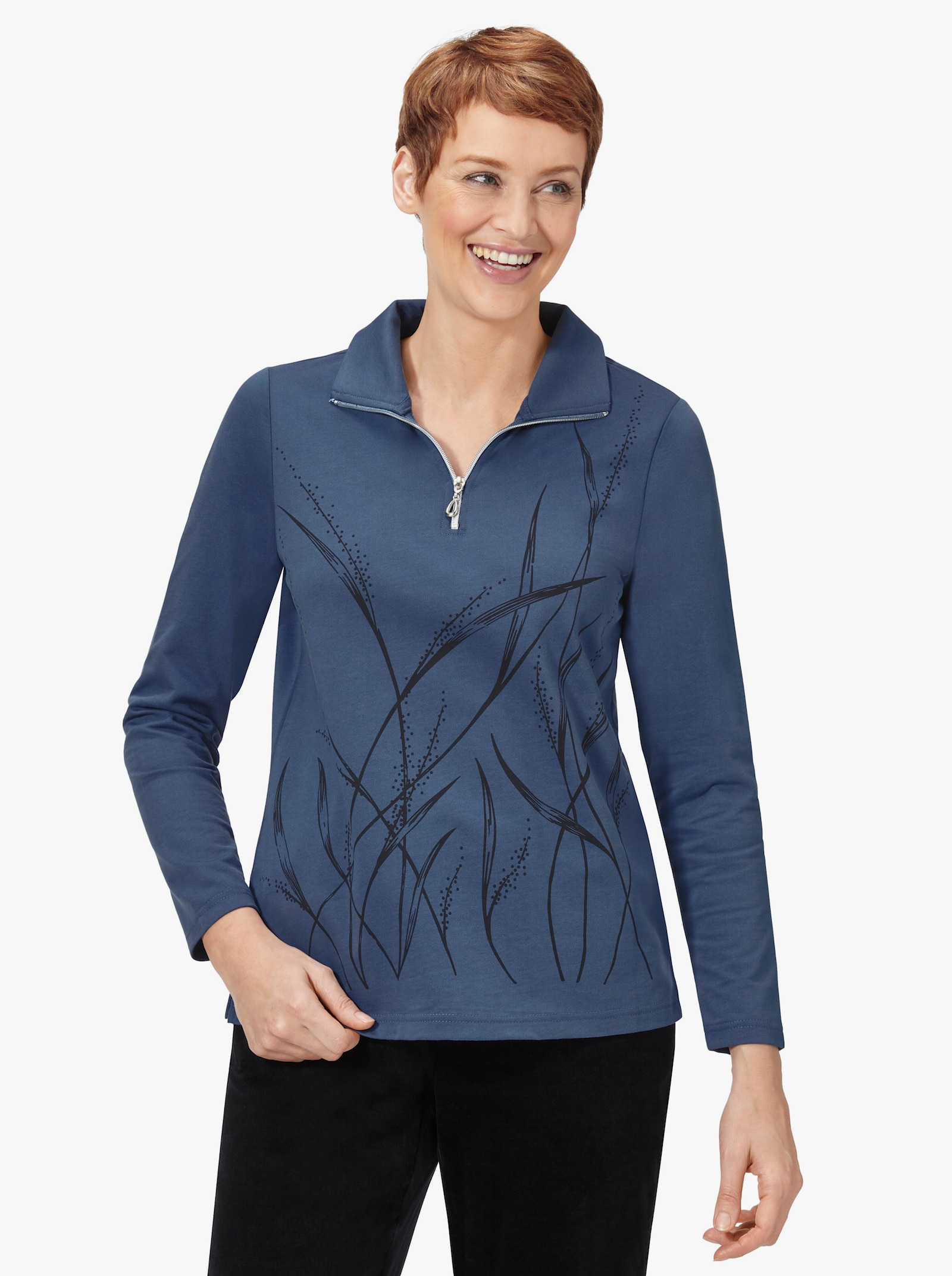 Sweatshirt met motiefprint - bleu gedessineerd