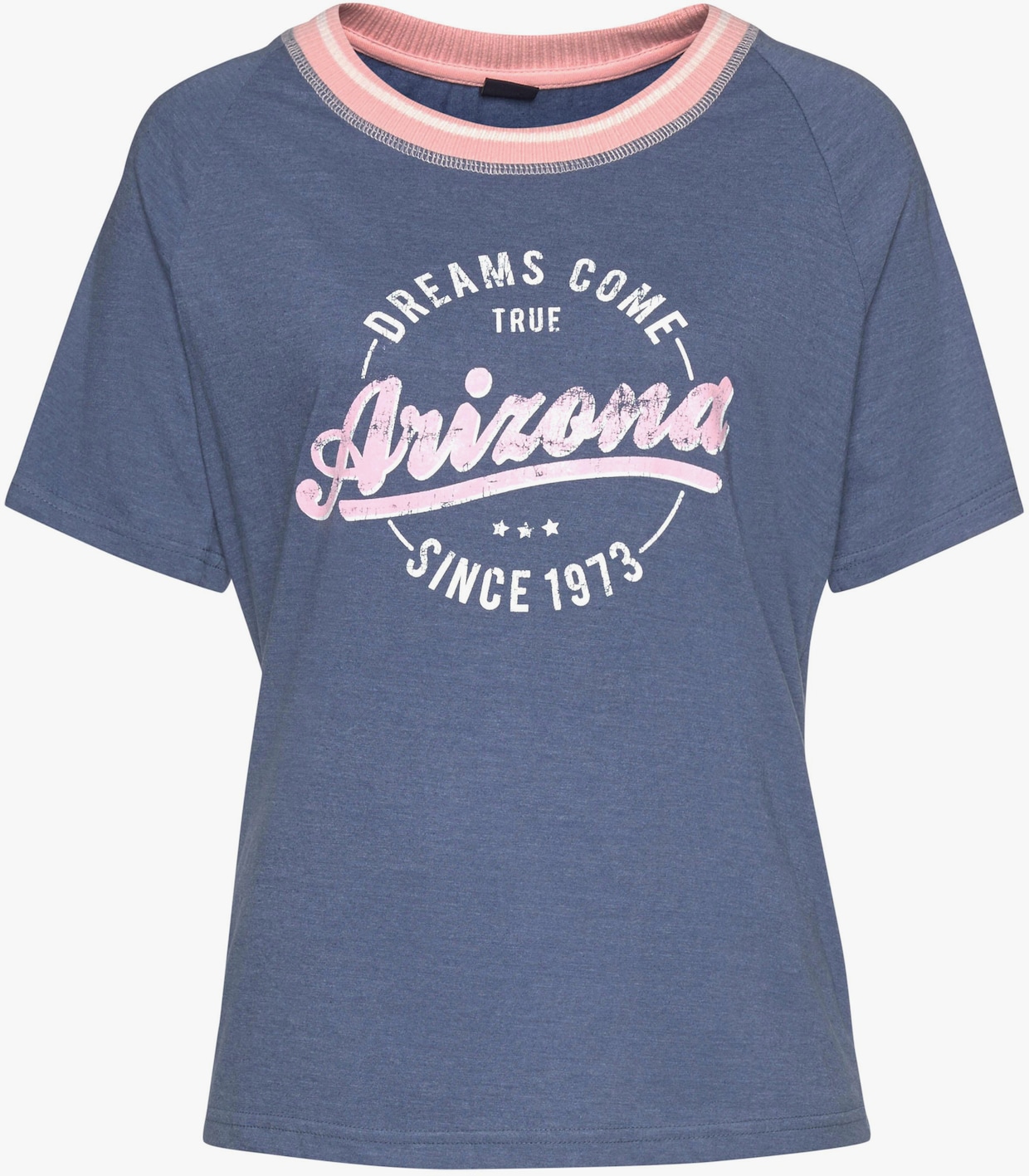 Arizona Pyjama court - bleu chiné-gris chiné