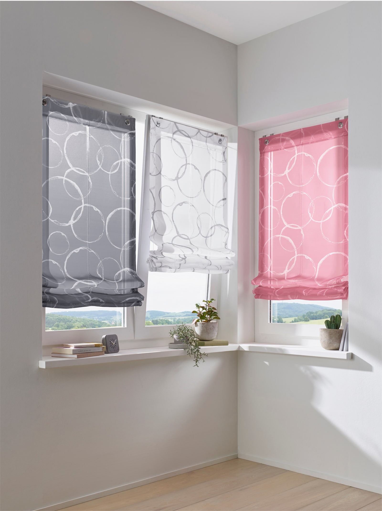 heine home Raffrollo - grau-weiß