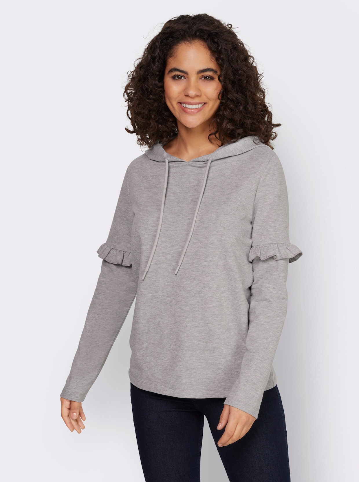 heine Sweatshirt met capuchon - steengrijs/gemêleerd