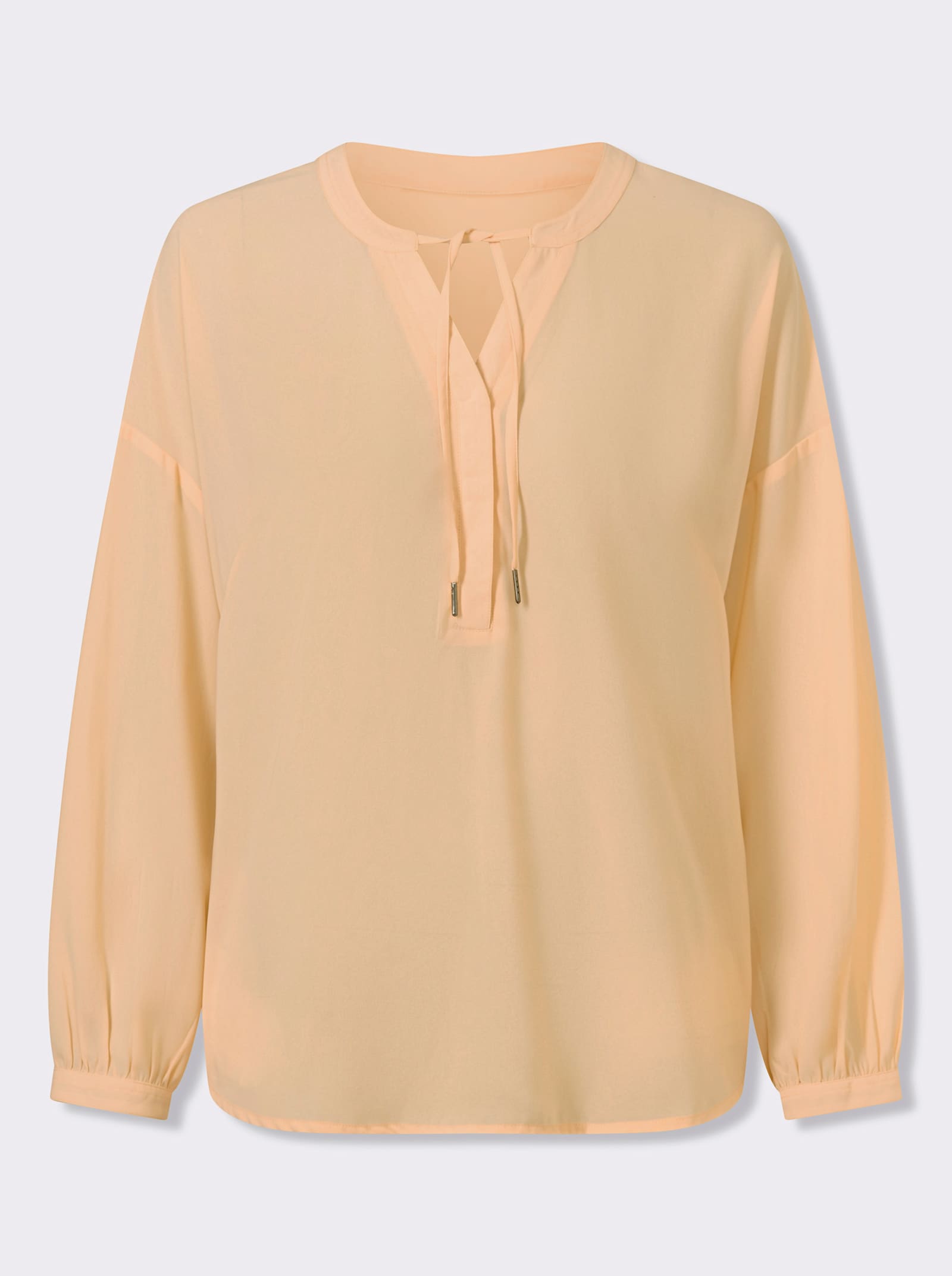 heine Crêpebluse Ausschnitt mit Bindeband - apricot