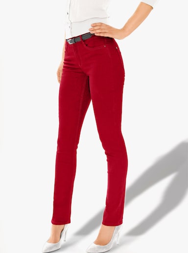 Ascari Stretch-Jeans in Röhren-Form - rot