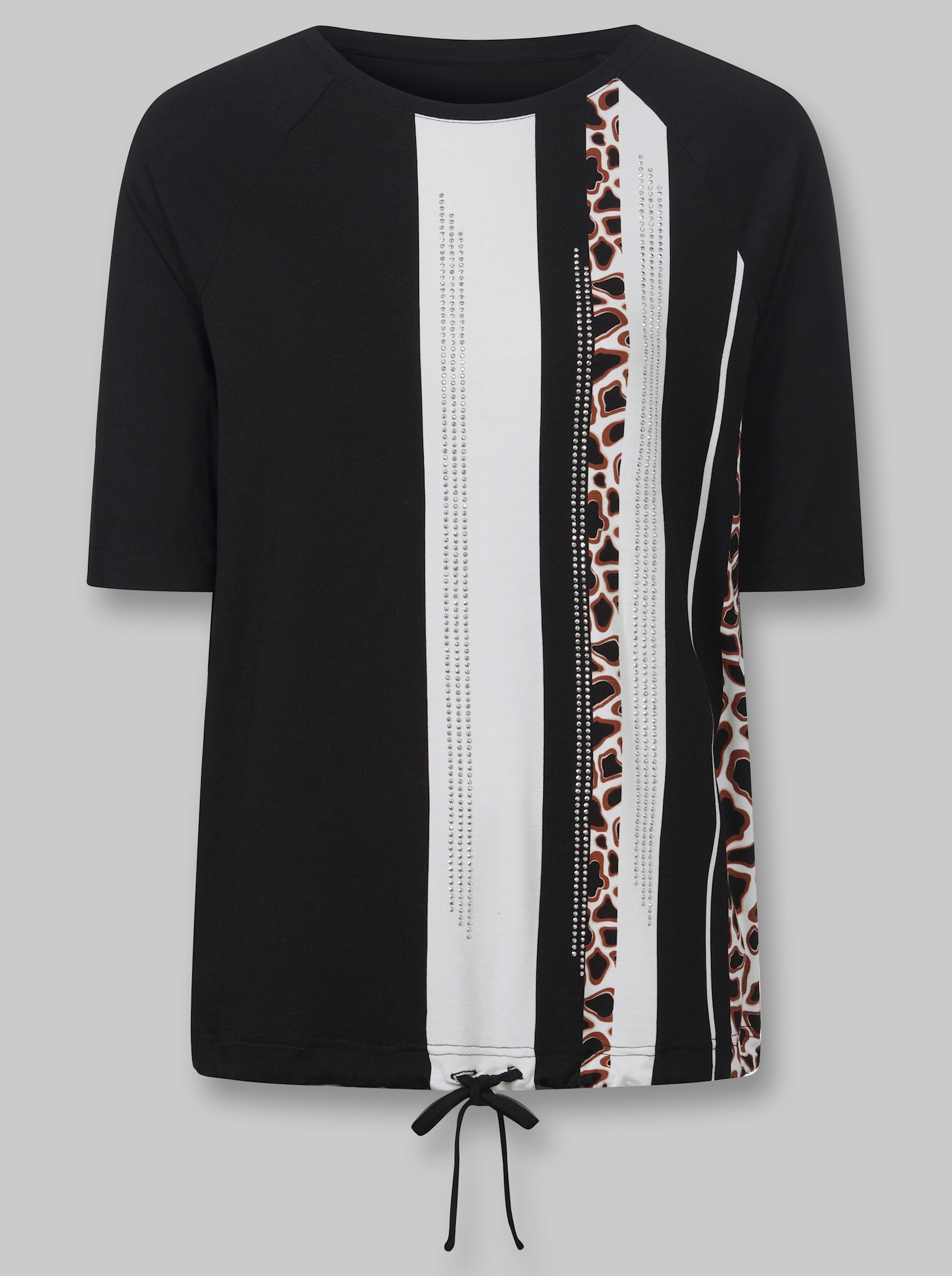 heine Rundhalsshirt mit Print - ecru-schwarz-bedruckt