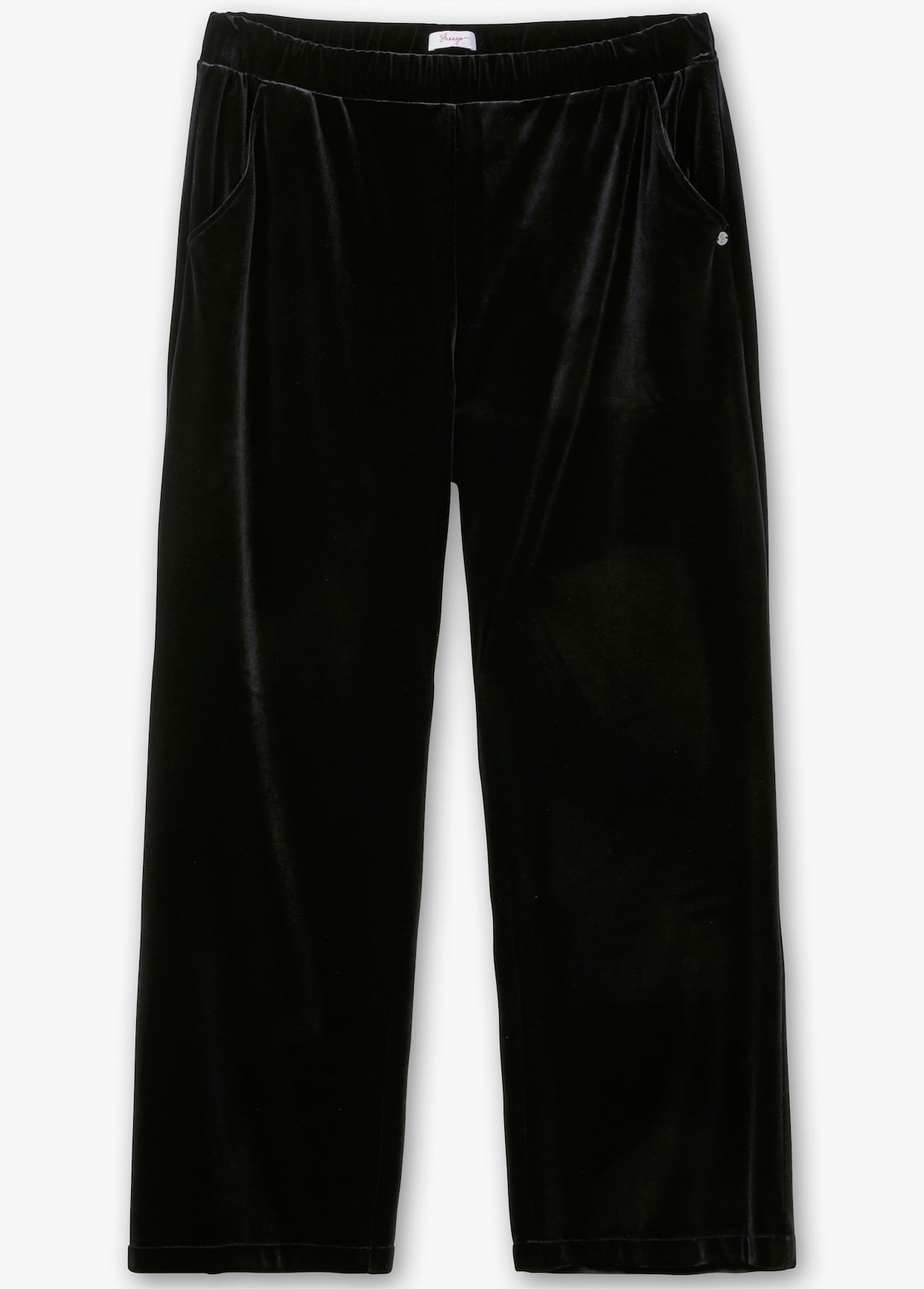 sheego Fluwelen broek - zwart