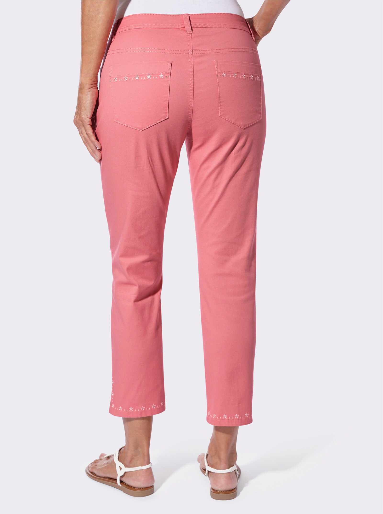 7/8-Hose mit Stickerei - flamingo