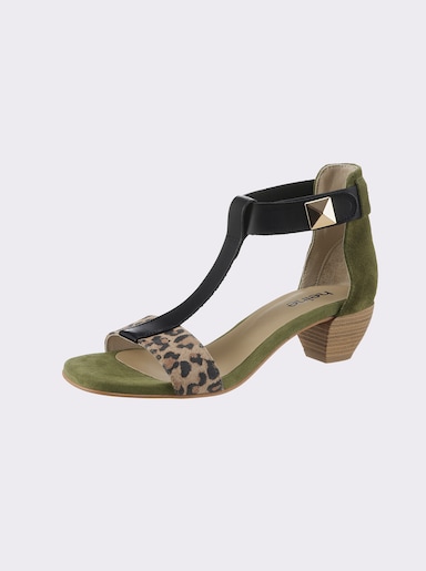 heine Sandalette - khaki-schwarz