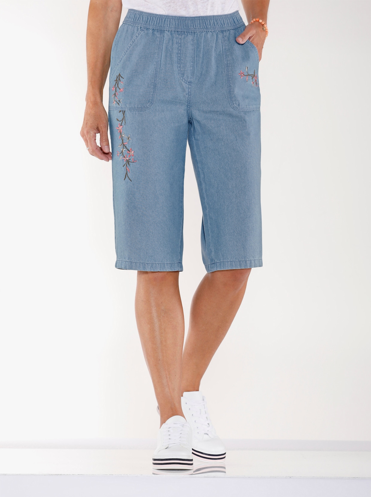 Jeansbermuda - blue-bleached