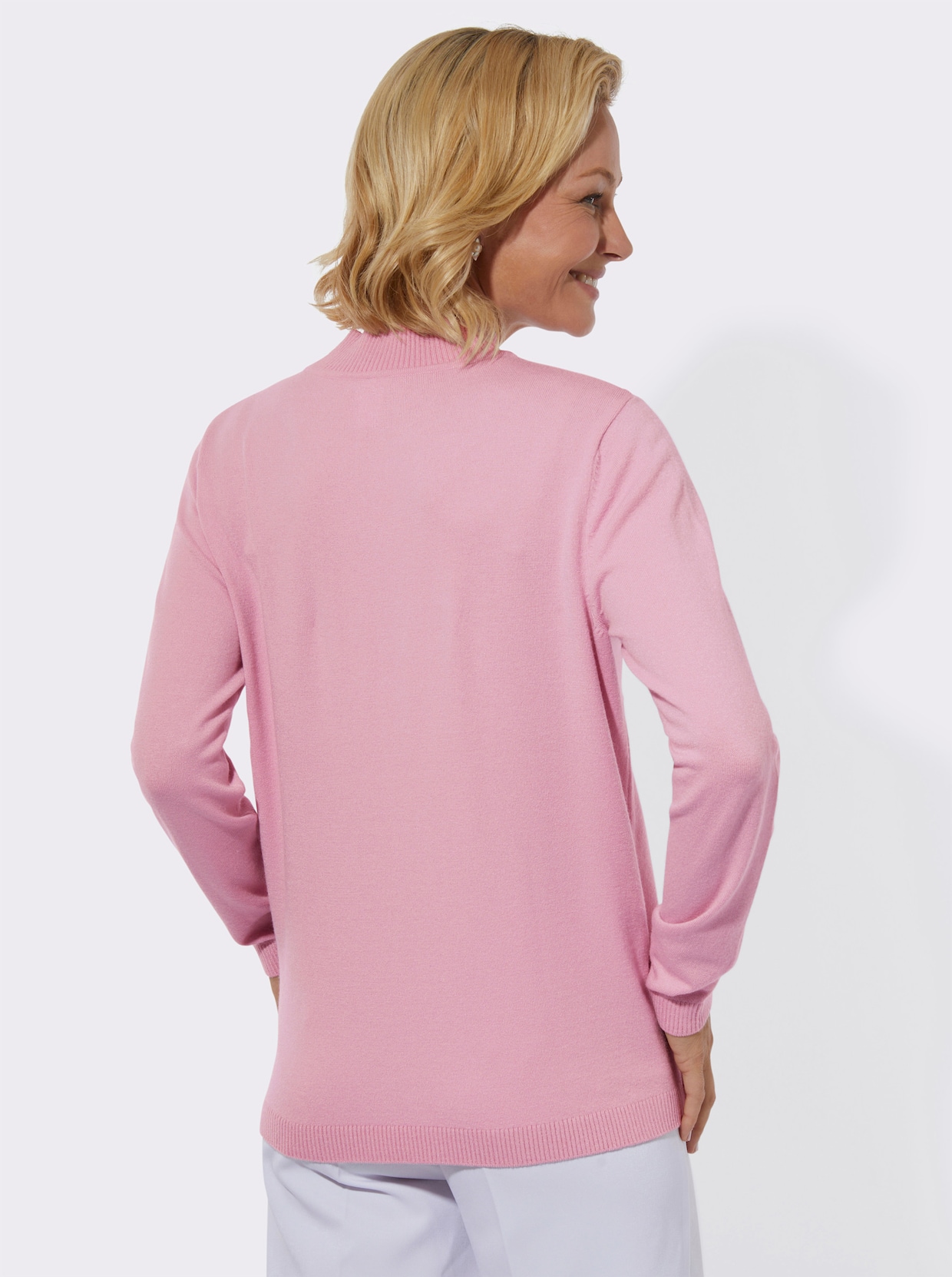 Stehkragenpullover - rosé