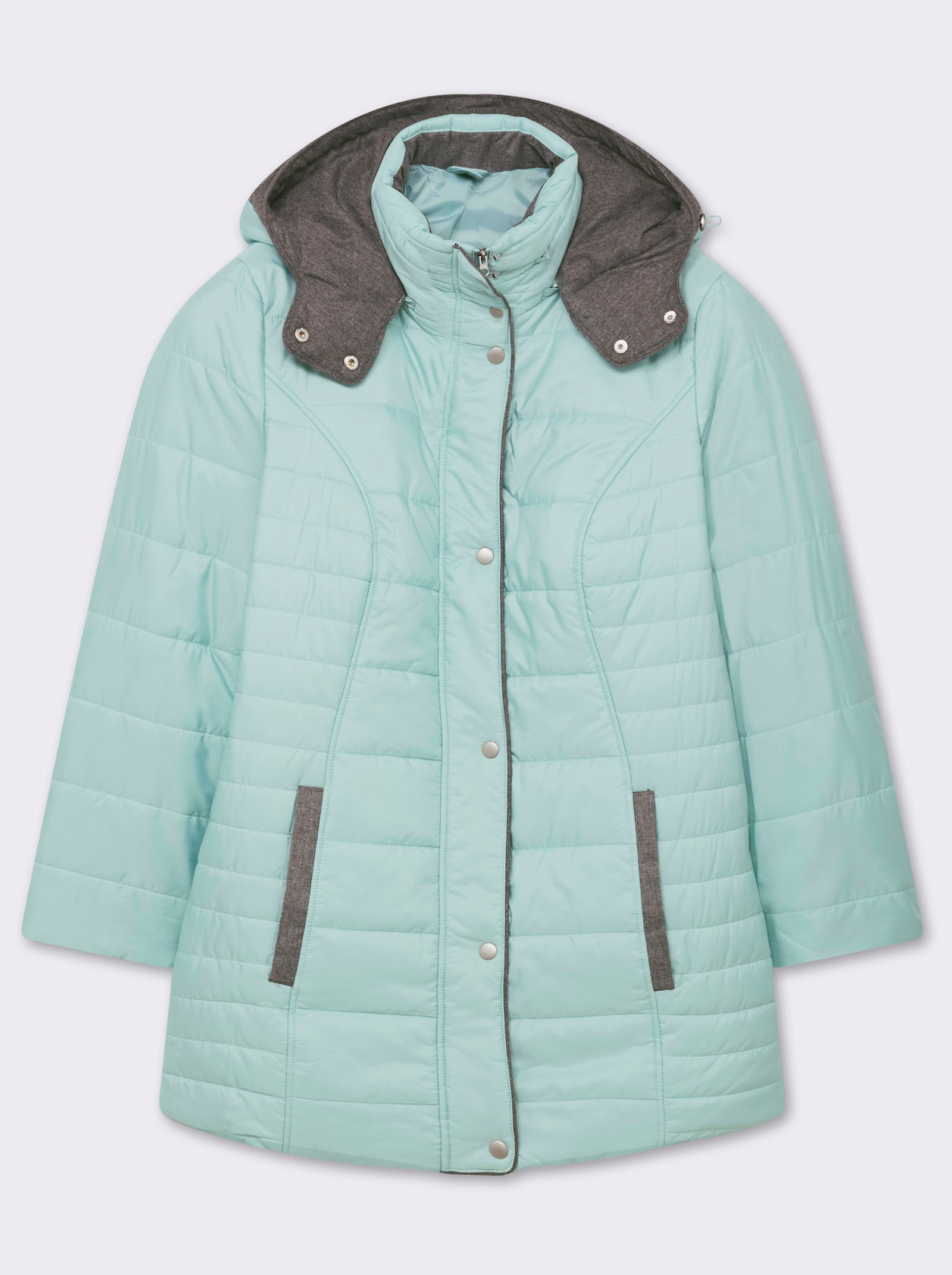 Steppjacke mit abnehmbarer Kapuze - kalkmint