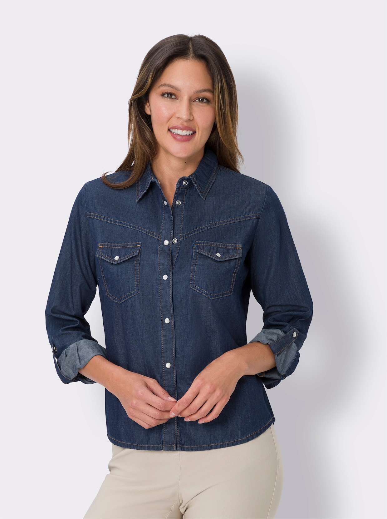 Jeansblouse - dark-blue