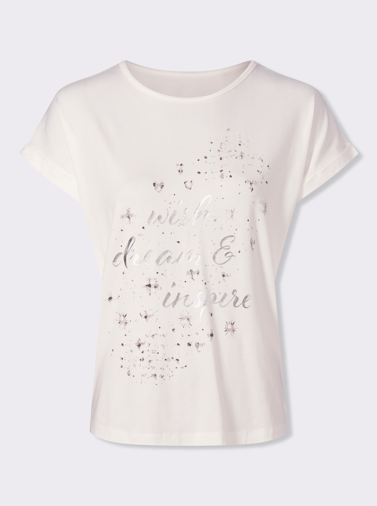heine T-shirt à manches courtes - écru-gris imprimé