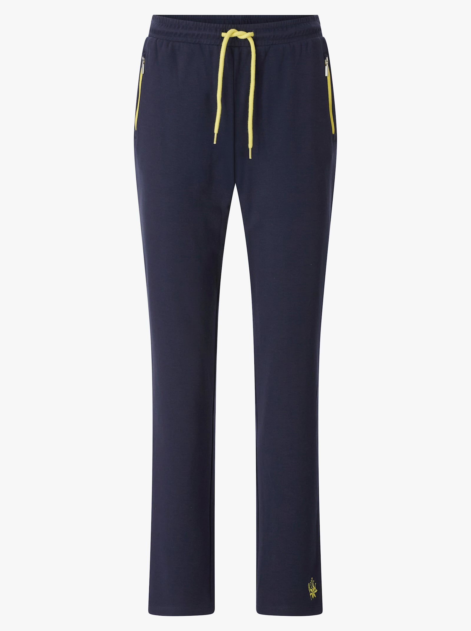 Freizeithose mit Stickerei - marine