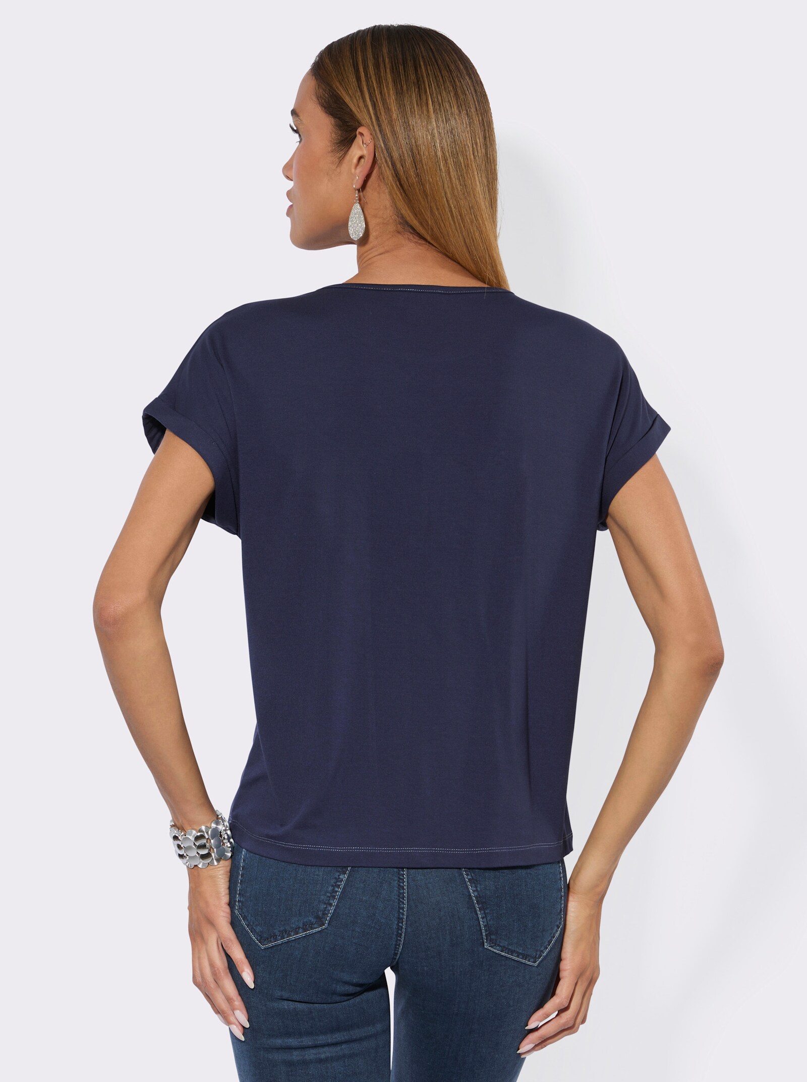 Druck-Shirt - marine-bedruckt