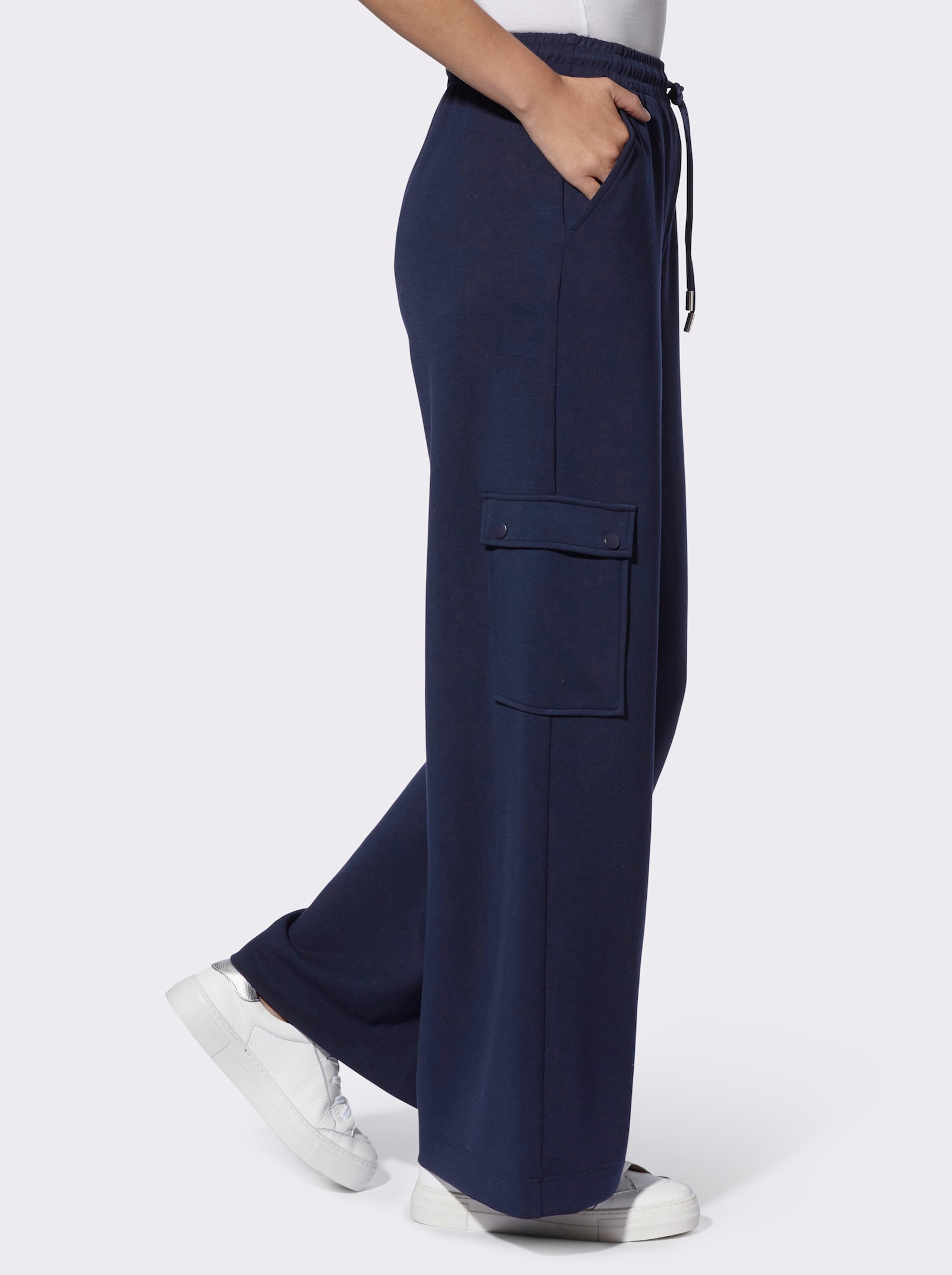 heine Jerseyhose mit Cargo-Taschen - marine