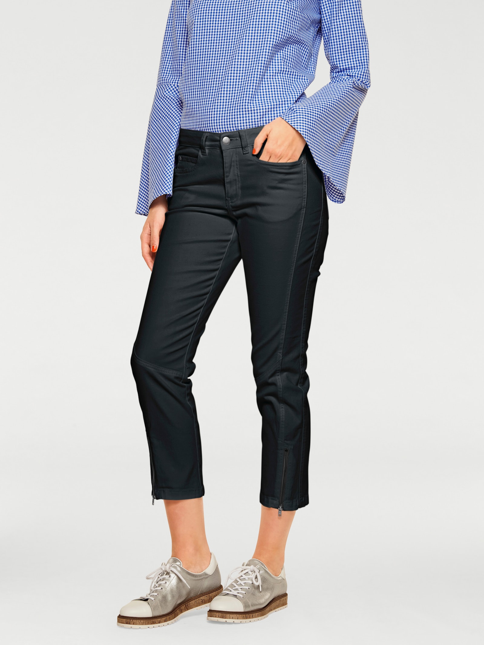 heine Röhrenhose mit Bauchweg-Einsatz vorn - schwarz