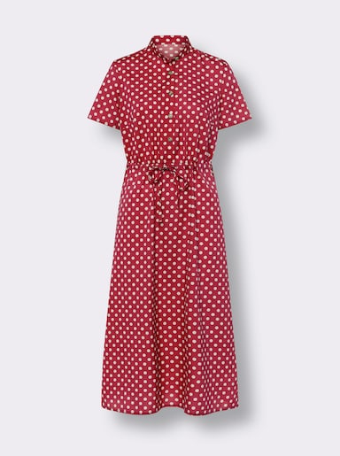 A-Linien-Kleid - rot-weiß-getupft