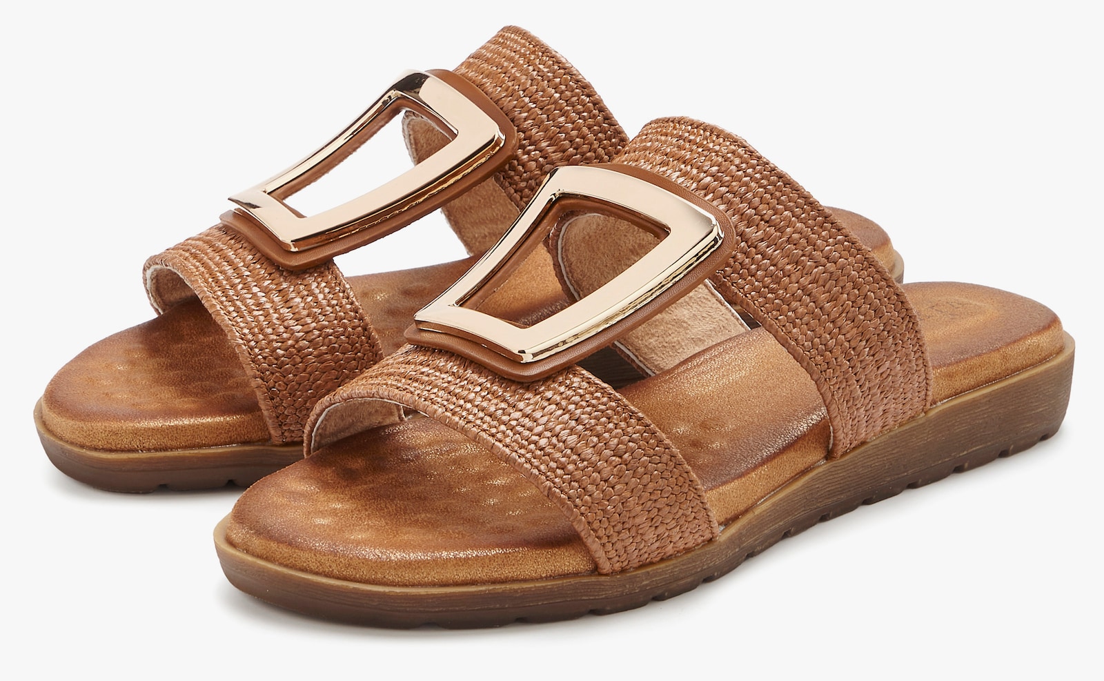 Vivance Pantolette - braun/goldfarben