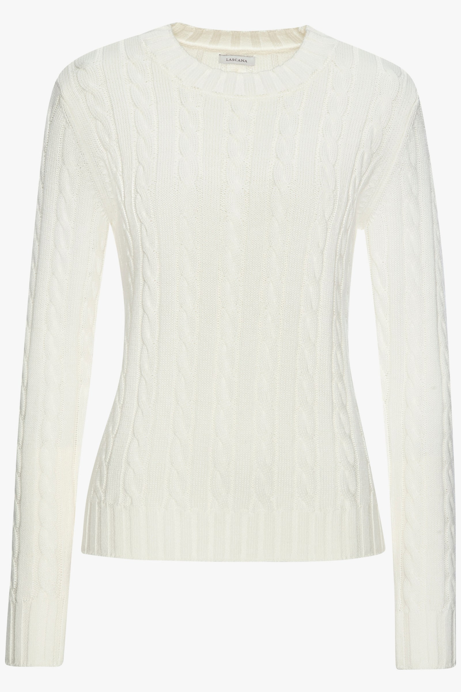 LASCANA Rundhalspullover - creme