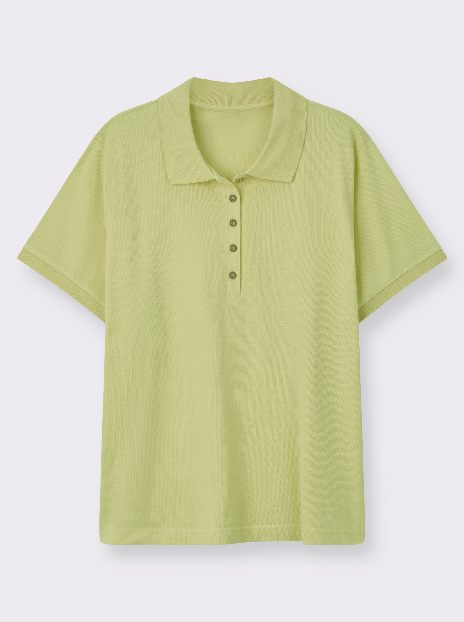 Poloshirt mit Seitenschlitzen - pistazie