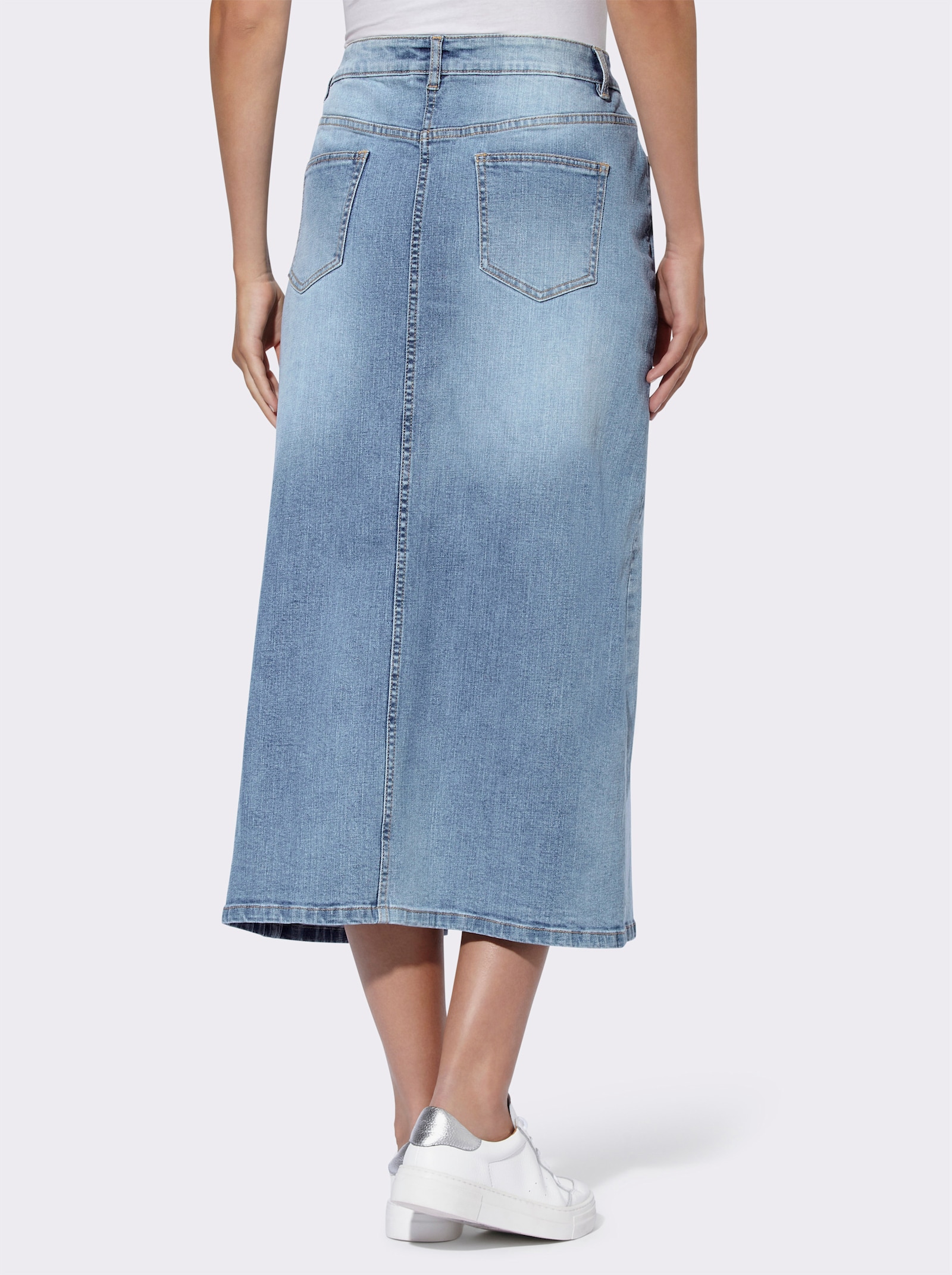 heine Maxirock mit langem Gehschlitz - blue-bleached