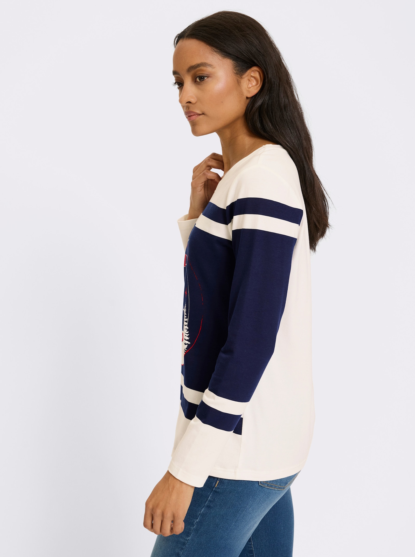 heine Langarmshirt mit Print-Motiv - ecru-bedruckt